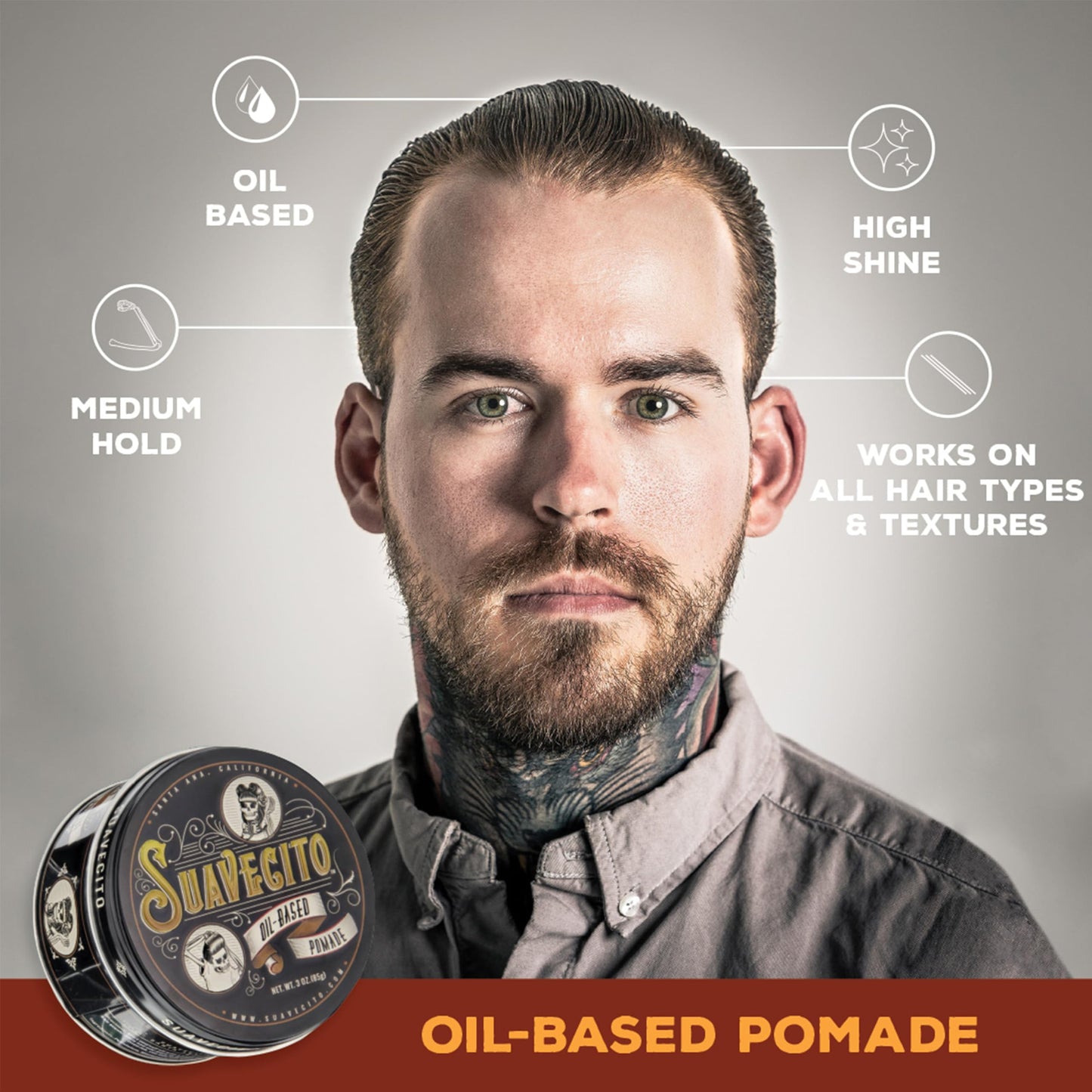 Suavecito Hair & Body Essentials Bundle: Oil Based Hair Styling Pomade, Moisturizing Body Soap, Hydrating Shampoo & Nourishing Conditioner…
