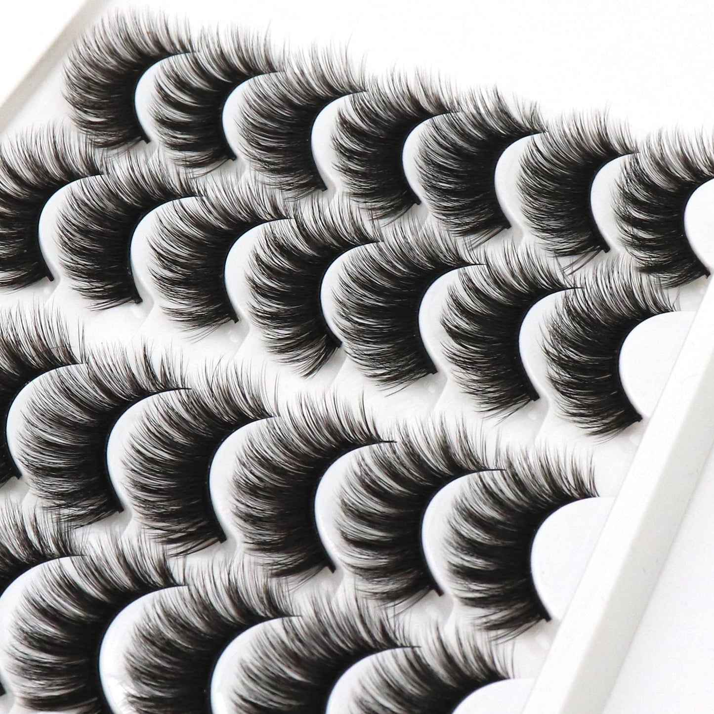 Losha Eyelashes Natural Look Faux Mink Lashes Pack Handmade Fluffy False Eyelashes 14 Pairs Eye Lashes (70) Beauty and Personal Care Losha
