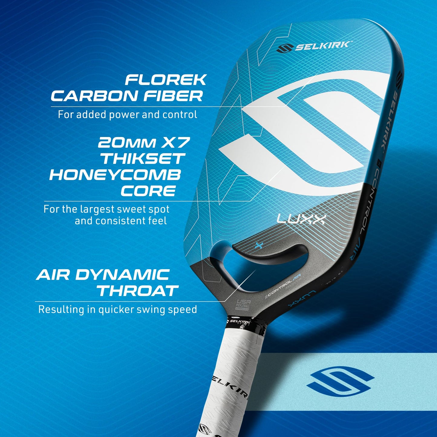 Selkirk Sport LUXX Control Pickleball Paddle | Florek Carbon Fiber Pickleball Paddles with a Polypropylene X7 Core | The Pickle Ball Paddle Designed…