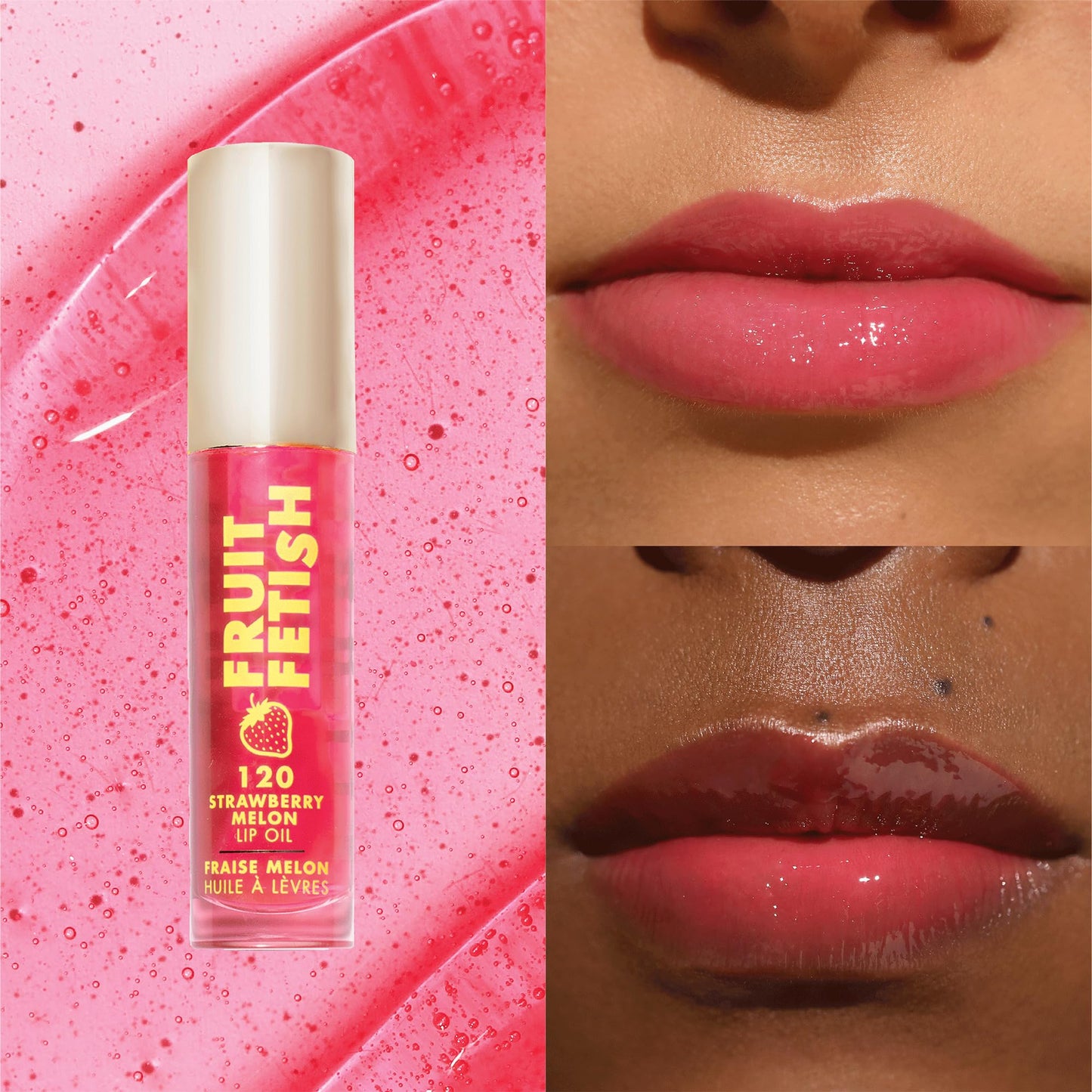 Milani Fruit Fetish Lip Oil, Tinted Lip Gloss & Hydrating Lip Oil Treatment, Moisturizing Non Sticky Clear Shine, High Shine Lip Balm for Dry Lips