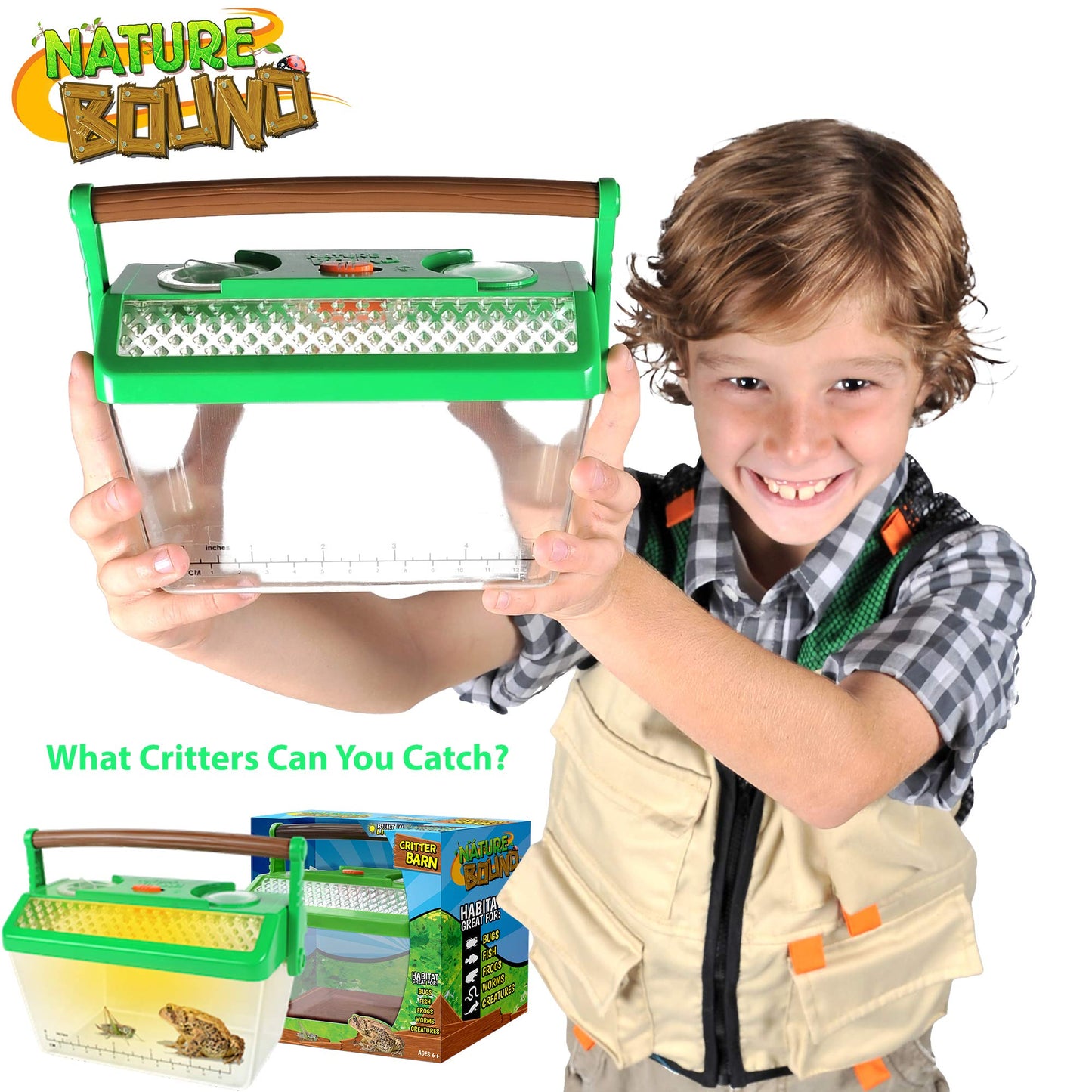 Nature Bound Bug Catcher Critter Barn – Kids Insect Habitat with Light Kit, Outdoor Exploration & STEM Toy for Boys & Girls Ages 3+