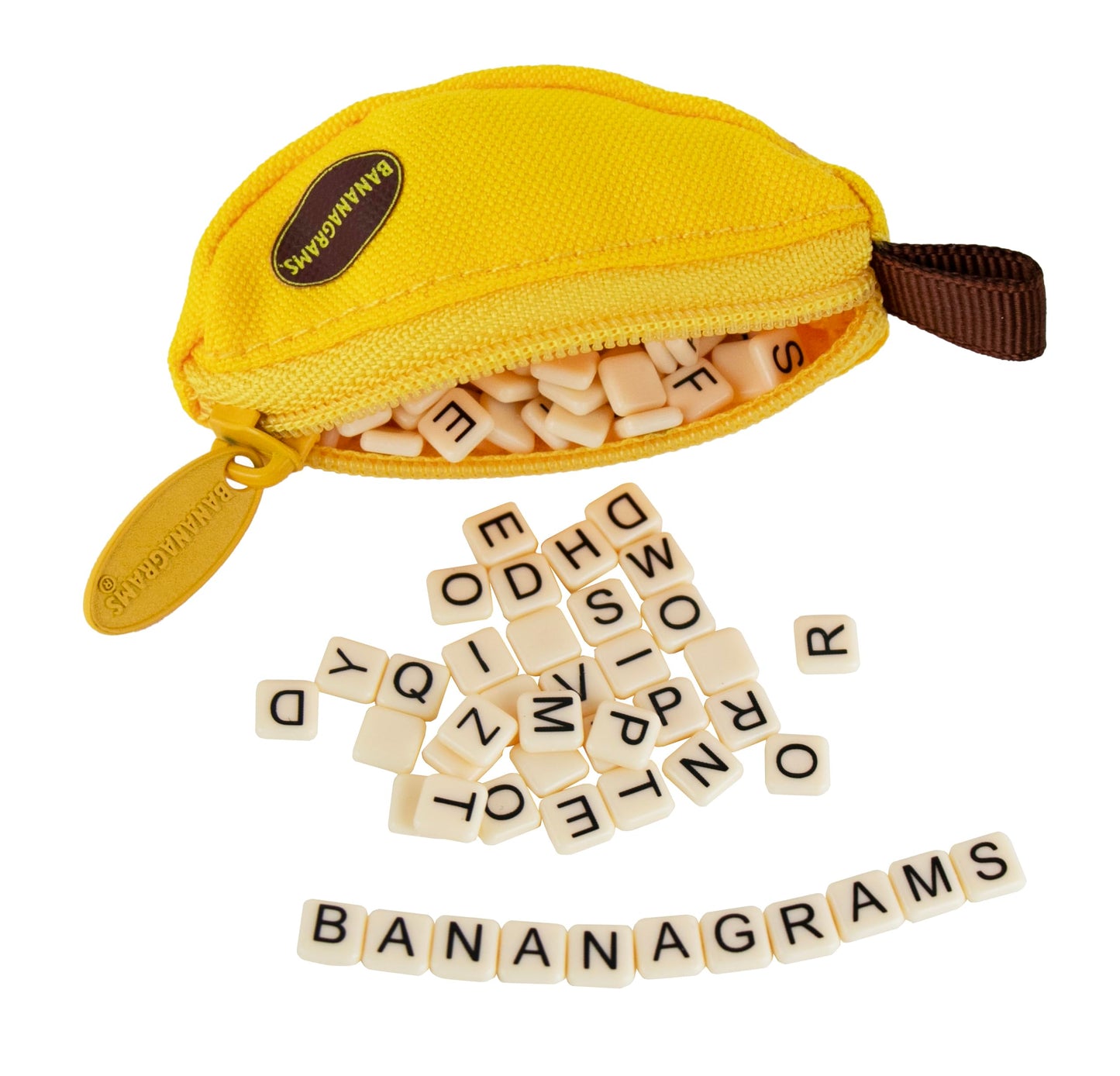 Worlds Smallest Bananagrams - Family Word Game - Includes: 1 Banana Pouch, 144 Tiles. Recommended for Ages 8 and up