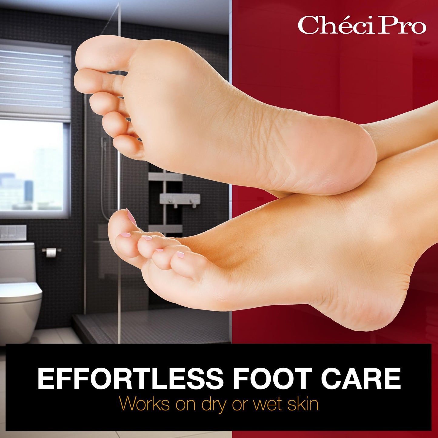 Checi Pro Nickel Foot File - Dual-Sided Foot Callus Remover for Dead Skin Feet Scrubber, Pedicure Tool
