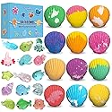 Bath Bombs for Kids with Surprise Toys Inside, 12 Pack Shell Kids Bath Bombs Gift Set for Girls Boys Birthday, Easter, Christmas, Halloween, Handmade…