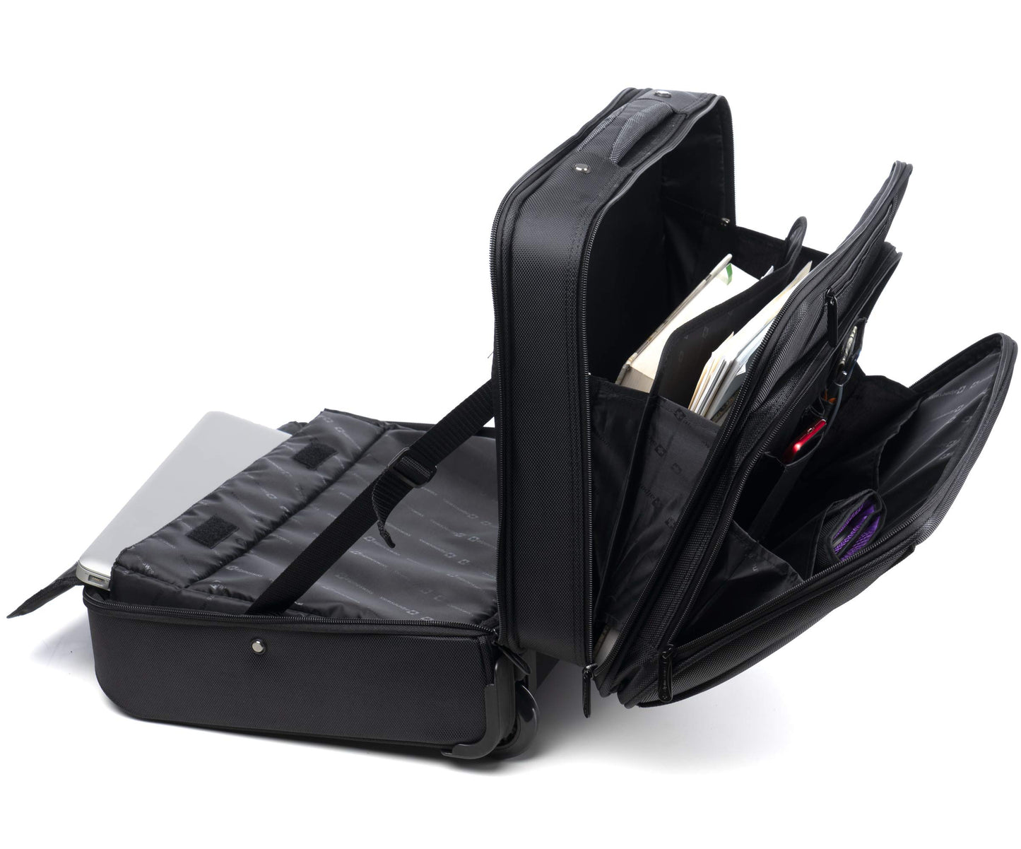 Alpine Swiss Rolling Laptop Briefcase Wheeled Overnight Carry on Bag Up to 15.6 Inches Notebook - Carries Legal Size Files
