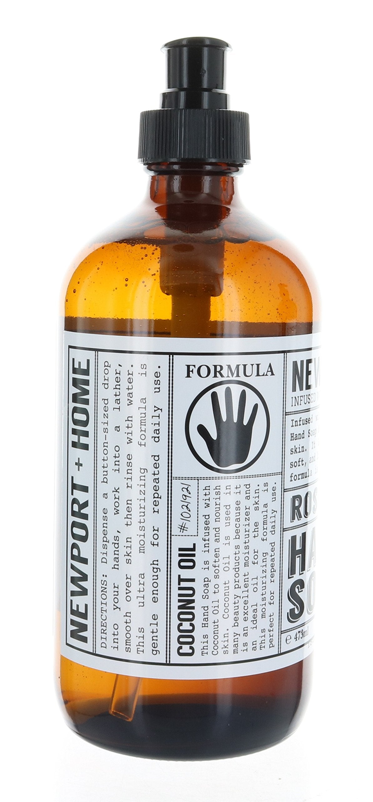 2 Bottles, Newport + Home Hand Soap, Rosemary Mint 16 oz, Infused w/Coconut Oil & Essential Oil by Home and Body Co