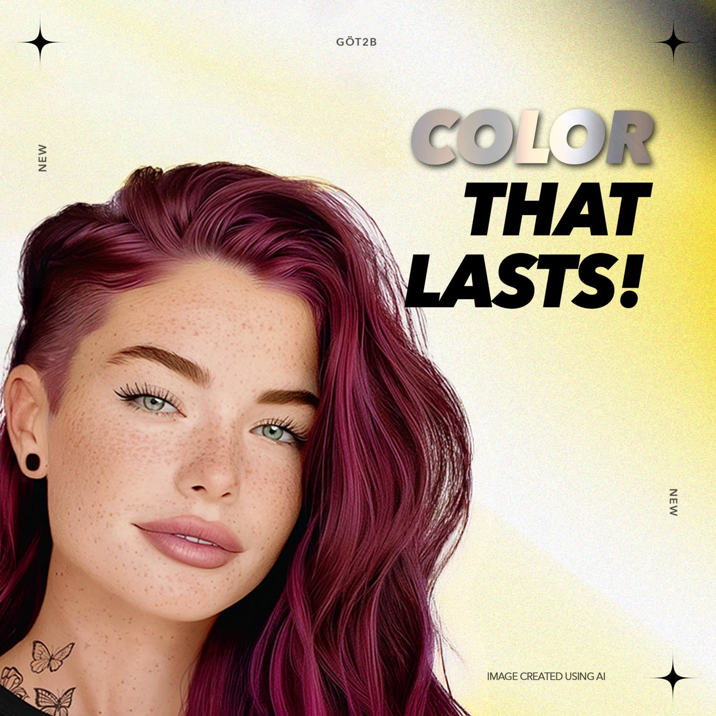 got2b Metallics Permanent Hair Dye, Dark Ruby M68, Hair Color for Women & Men, Formulated with Metallic-Shine Booster for Cool, Shimmering Tones