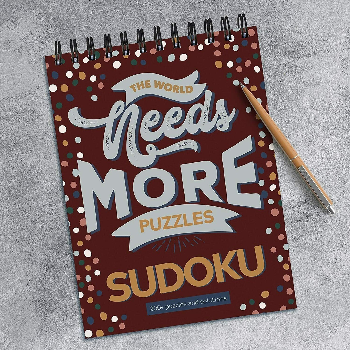 TF Publishing Sudoku Puzzle Book – Spiral Activity Pad with 200+ Puzzles & Solutions, 4 Skill Levels, Brain Booster, 6x8 Size