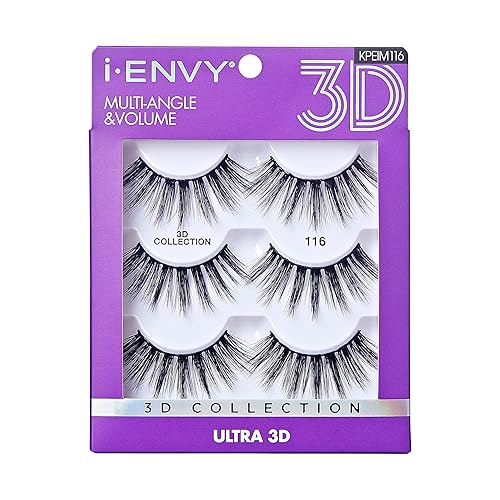 iEnvy False Eyelashes 3 Pairs Fluffy and Natural Multiangle and Volume Faux Mink Lashes (16)