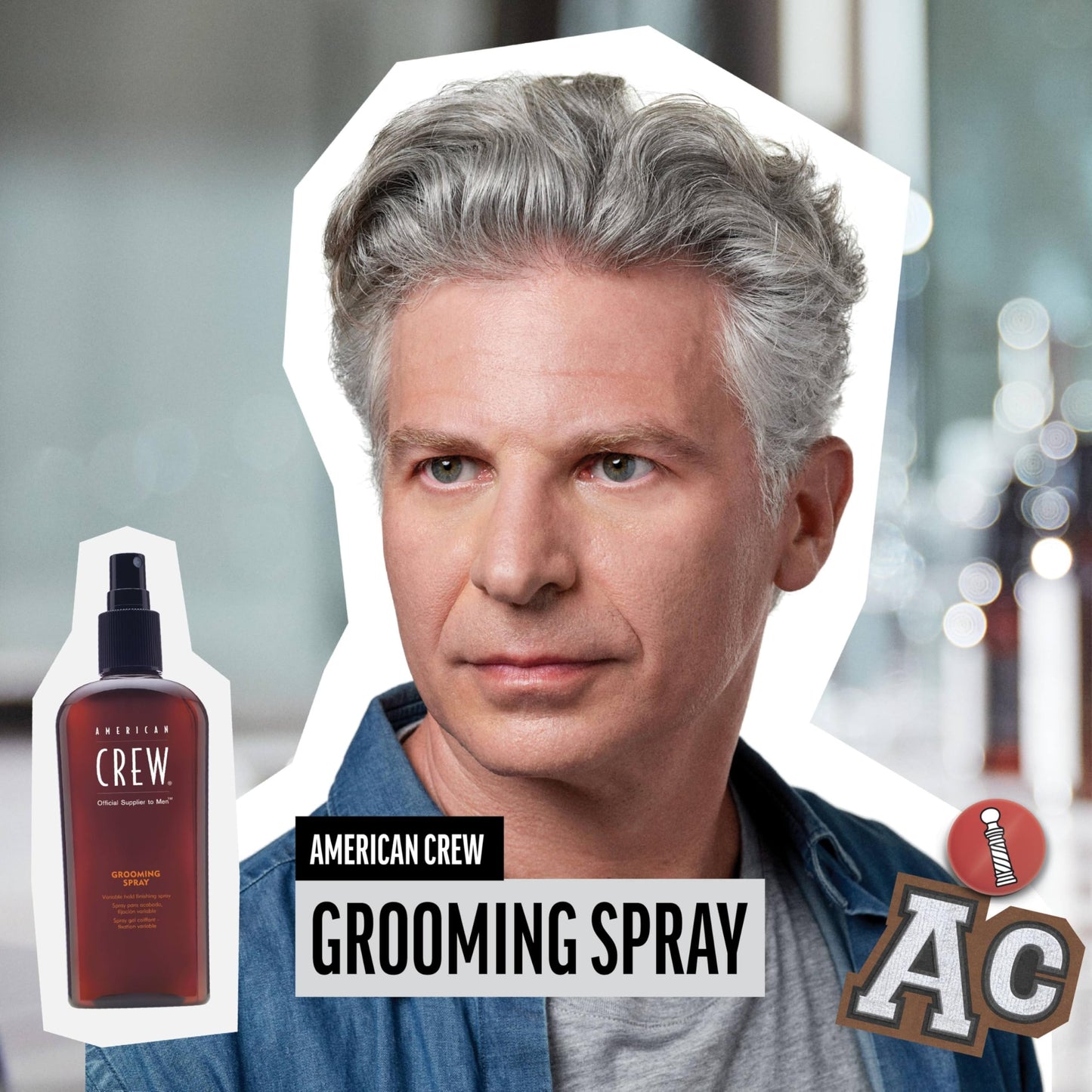 American Crew Men's Hair Spray, Variable Hold Grooming Styling Product Gift for Him, 8.4 fl oz