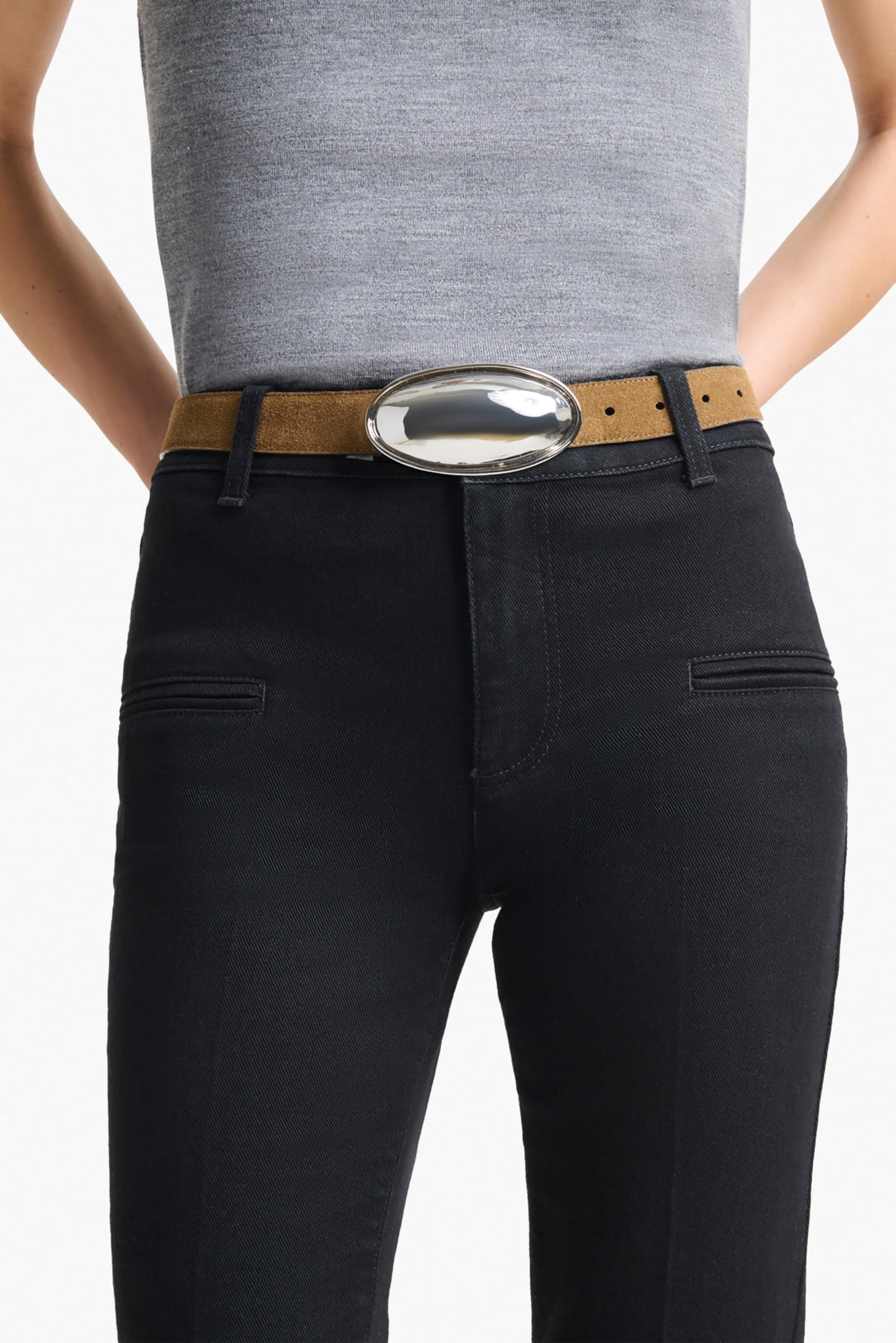 Altuzarra, Oval Plaque Belt, S, Tobacco