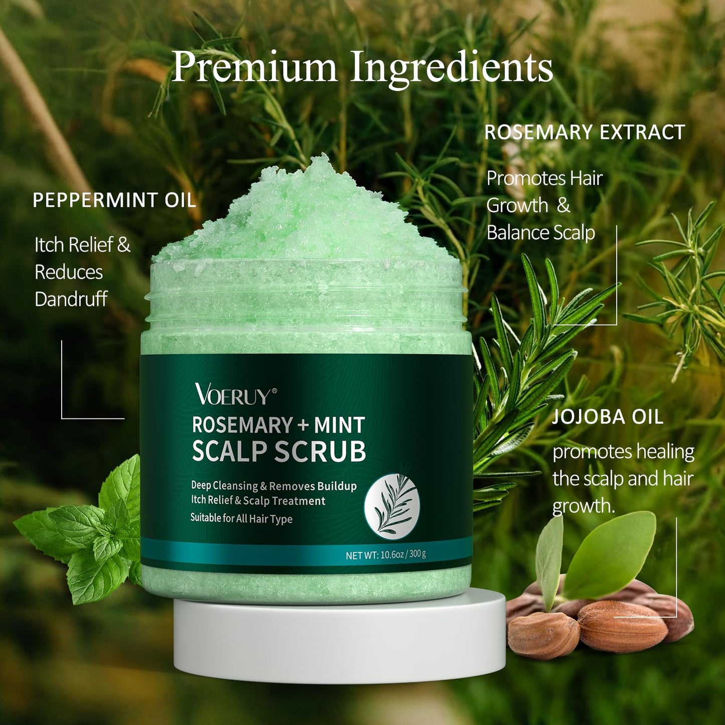 VOERUY Scalp Scrub, Rosemary Scalp Exfoliator Scrub Shampoo, 2-in-1 Scalp Treatment with Mint Oil, Hair Treatment to Clarify and Remove Build Up Beauty and Personal Care VOERUY