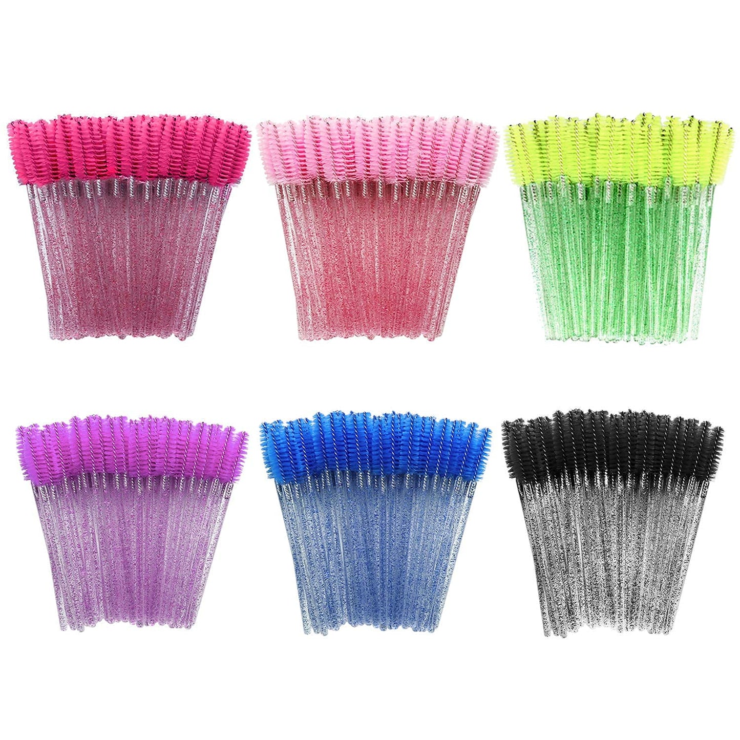 300Pcs Disposable Eyelash Mascara Brushes for Eye Lashes Extension Eyebrow and Makeup for Eye Lash Extension, Eyebrow and Makeup Crystal 6