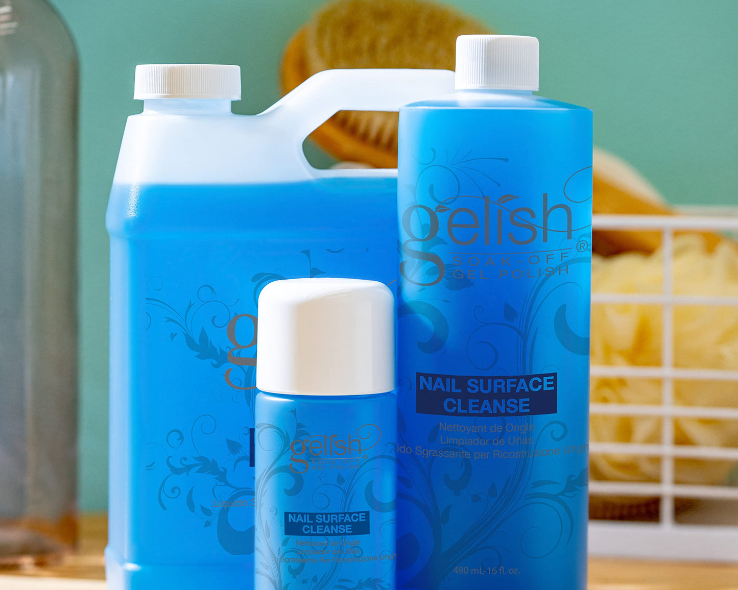 Gelish Nail Surface Cleanse - Gel Top Coat Nail Cleaner, Removes Tacky Residue, High-Shine Finish, Skin-Safe Formula, Smooth & Glossy Results