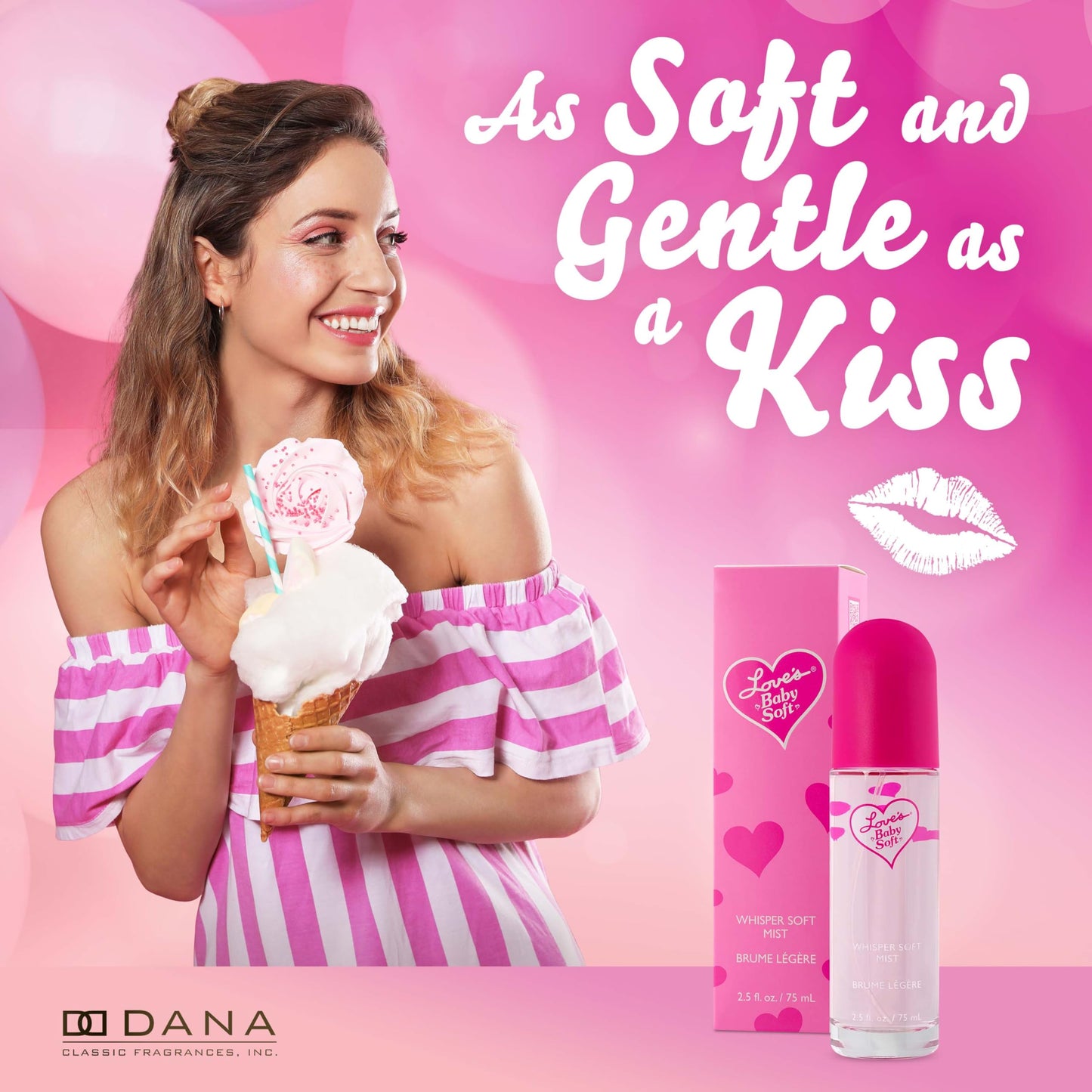 Dana Love's Baby Soft Whisper Soft Mist 2.5 Fl. oz. or 75 ml, Womens Body Spray