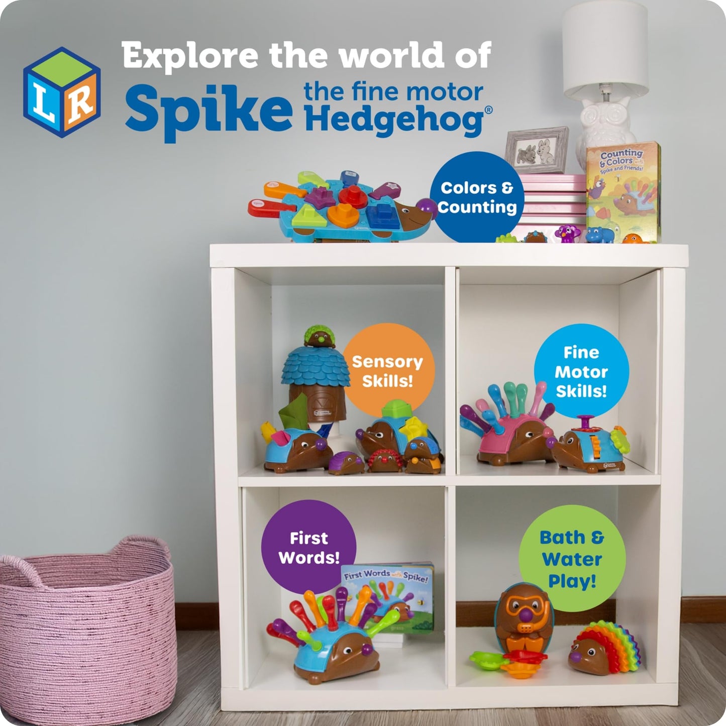 Learning Resources Spike The Fine Motor Hedgehog – Montessori Toddler Toy for Stacking, Sorting & Matching, Educational Gift for Kids Ages 18m+