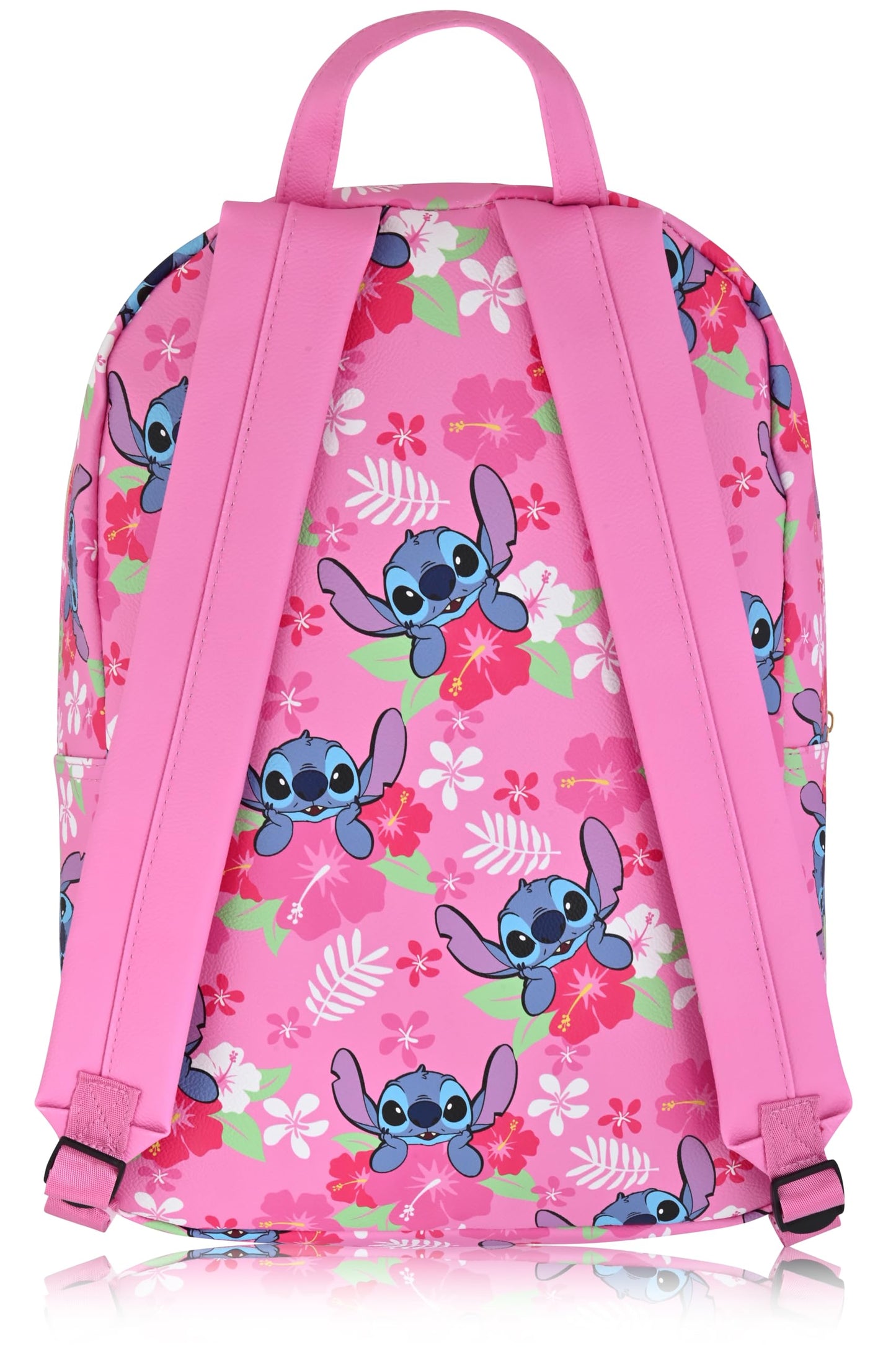 Fast Forward Stitch Backpack, Unisex 16-Inch Daypack, PU Leather, Stitch Design, Cute & Spacious, Adjustable Straps