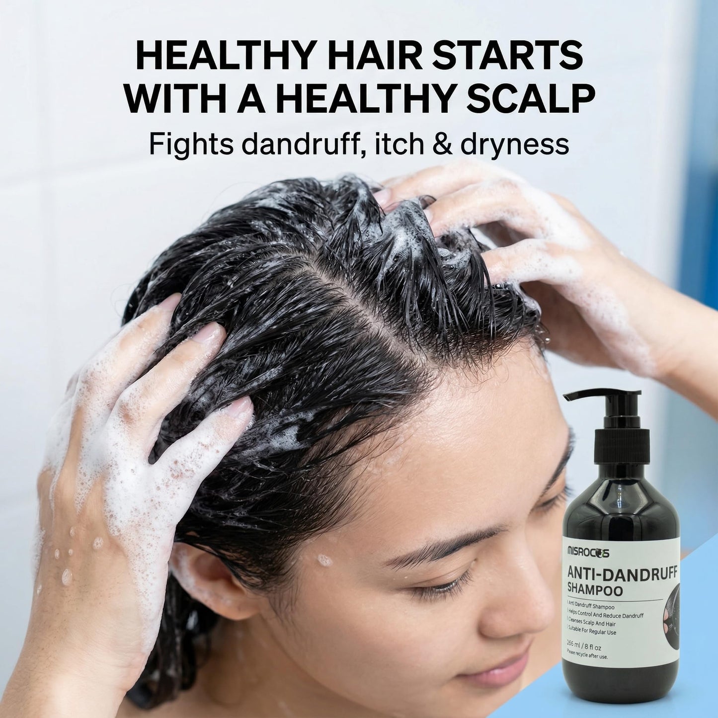 MISROCOS - Hair Care Essentials- Moisturizing Conditioner & Anti-Dandruff Shampoo, Professional Scalp Care for Deep Hydration, Shine, Flake Control