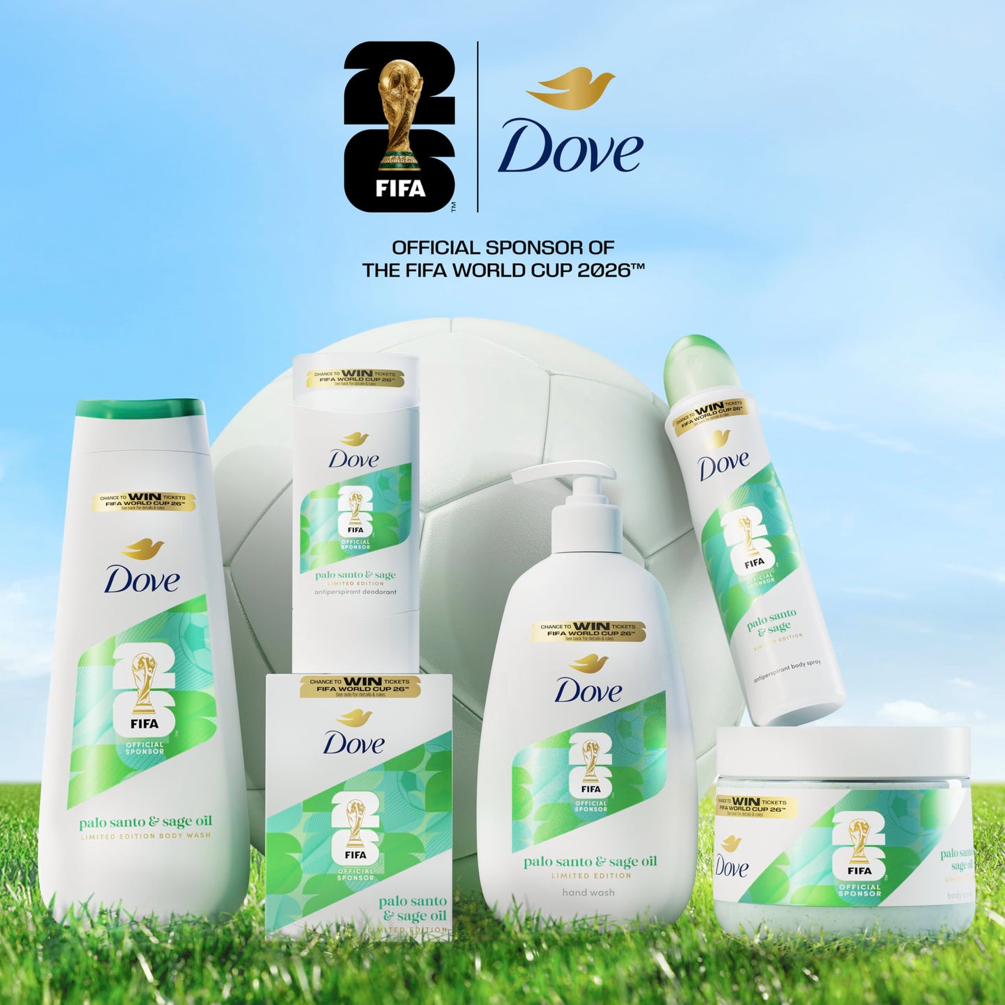 Dove FIFA World Cup 2026 Limited Edition Moisturizing Body Scrub - Palo Santo & Sage Oil, pH?Balanced Whipped Exfoliator for Hydrated, Radiant Skin Beauty & Personal Care Dove