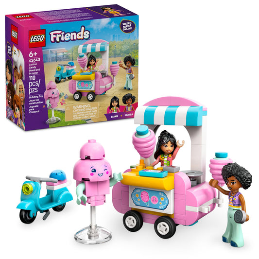 LEGO Friends Cotton Candy Stand & Scooter Set – Toy for Kids Ages 6+ with 2 Mini-Dolls & Accessories – 42643