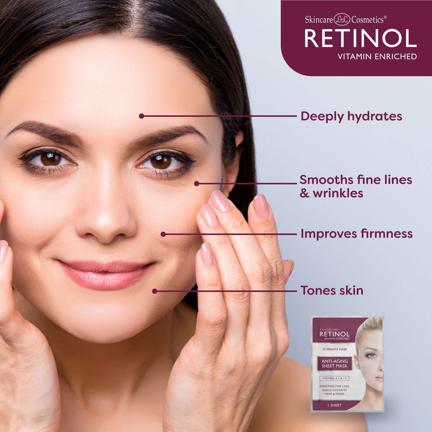 LIVAURA Retinol Anti-Aging Sheet Mask - Hydrating Vitamin-Enriched 15 Minute Treatment With Collagen Firms Face - Exfoliates for Improvement In Tone