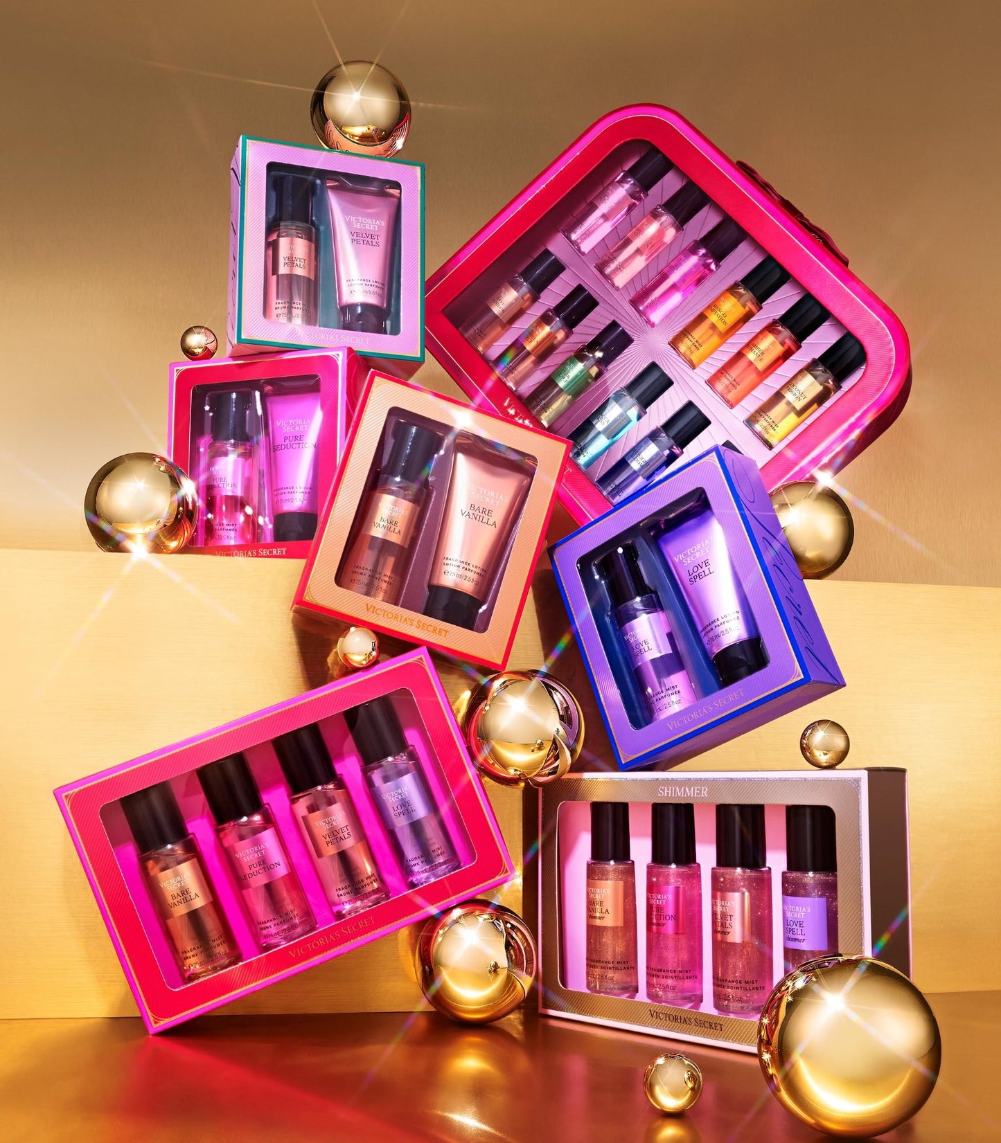 Victoria's Secret Fragrance Mist Collection 4 Piece Shimmer Mini Gift Set, Assorted Scents Beauty and Personal Care Victoria's Secret