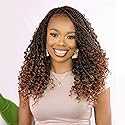 Wodun 14inch Goddess Box Braids Crochet Hair Pre Looped Box-Braids Crochet-Hair with Curly Ends For Black Women Synthetic 3X Bohemian Box Braiding