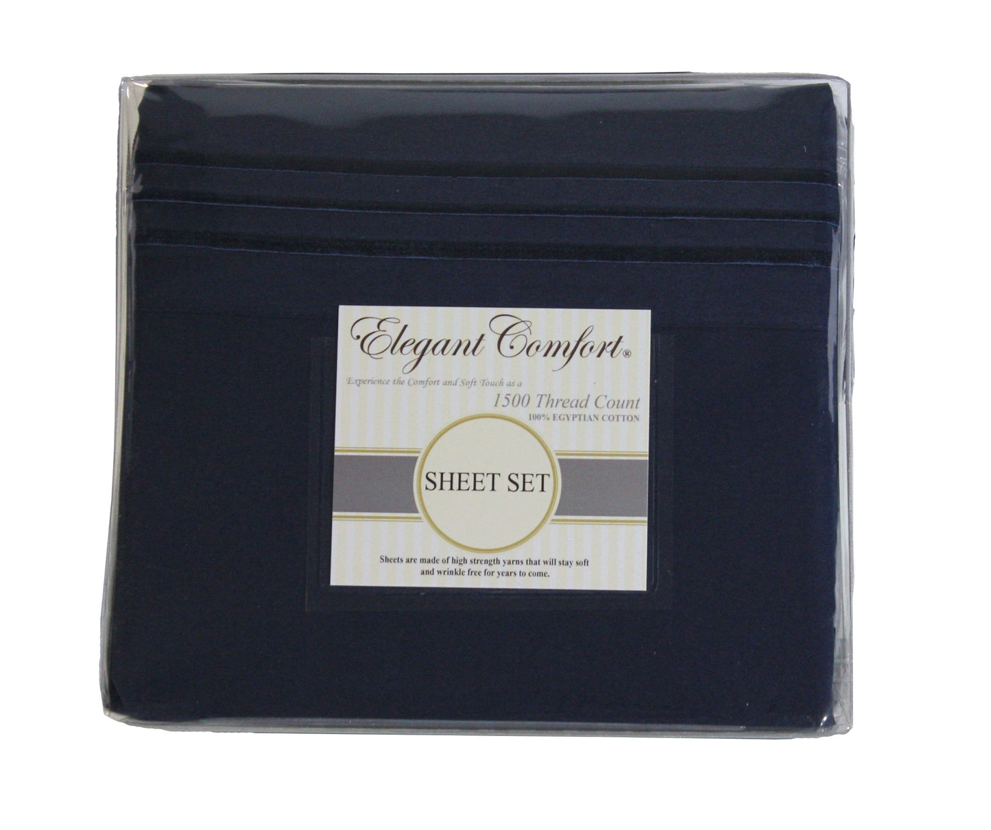 Elegant Comfort 1500 Series Sheet Set, Full Size, Navy Blue