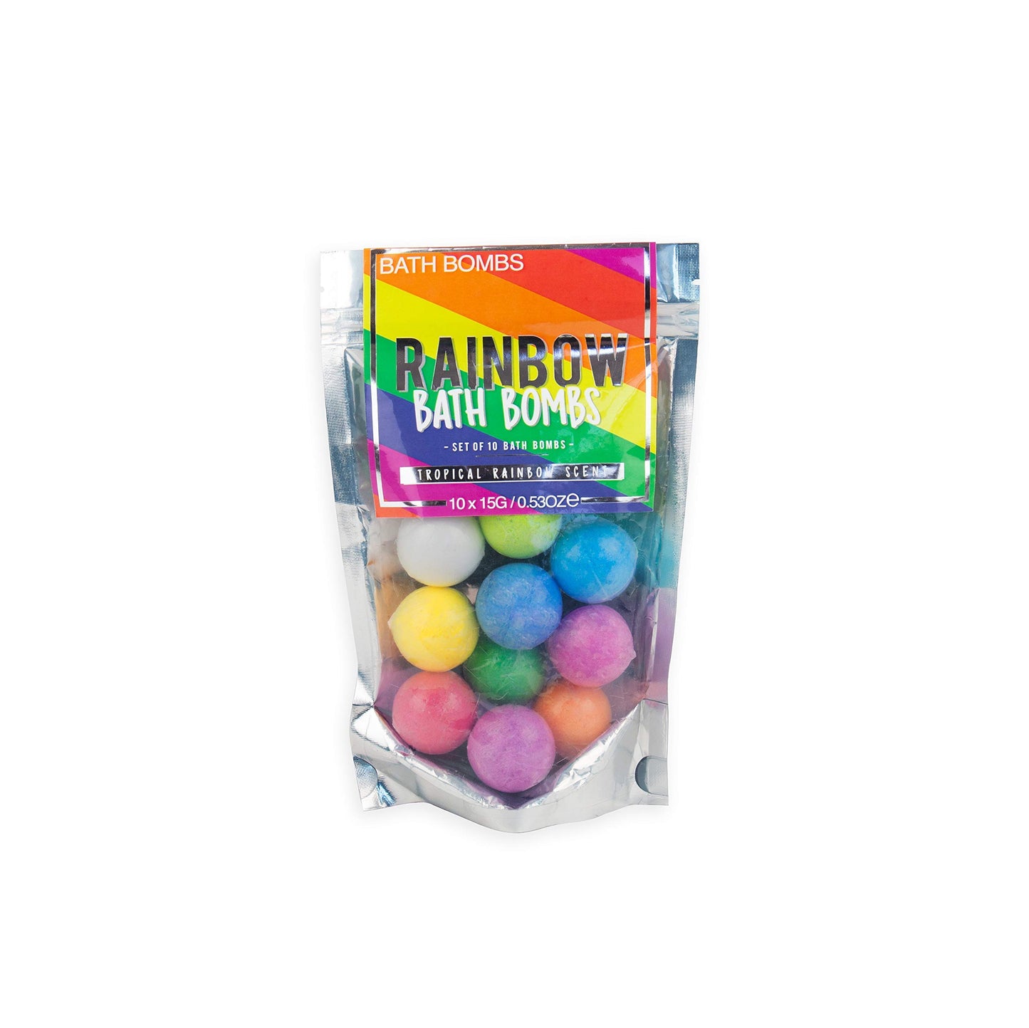 Gift Republic Rainbow Bath Bombs Set of 10 Tropical Scented Beauty and Personal Care Gift Republic