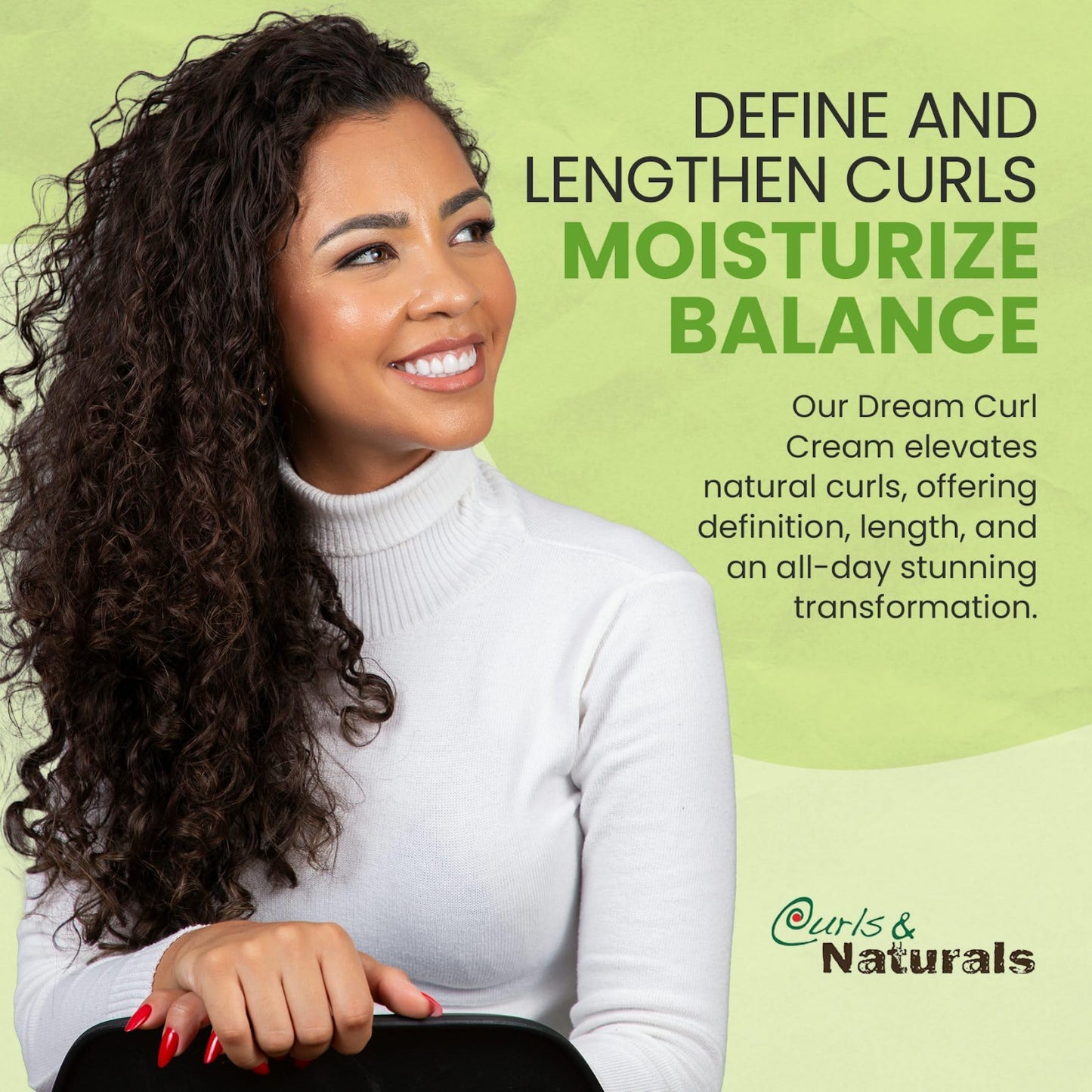 Curls & Naturals Dream Curl Cream with Shea Butter, Natural Honey, Castor Oil and Moroccan Argan Oil | Hydrating Cream that Defines and Lengthens