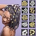 100 PCS Gold Hair Cuffs Hair Beads for Girls Silver Hair Jewelry for Braids Accessories, Flosius Hair Charms for Braids Dreadlock Accessories Loc