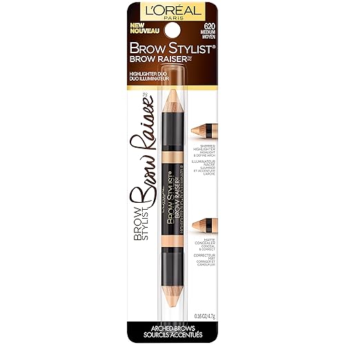 L’Oréal Paris Cosmetics Stylist Brow Raiser Highlighter Duo, Medium, 0.16 Ounce
