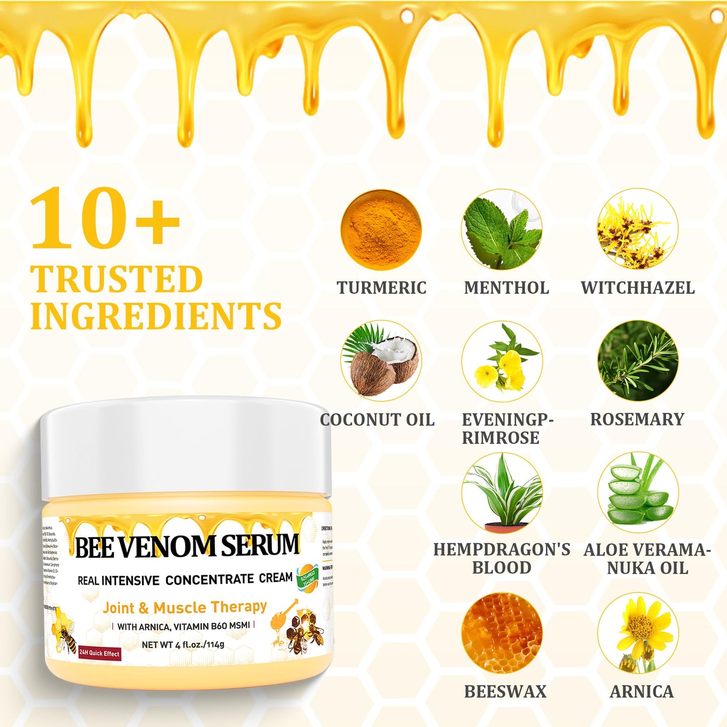 DRUOUO Natural Organic NZL Bee Venom Professional Serum Care, Joint & Muscle & Bone Cream Gel - for Back, Neck, Hand, Foot, Knee, Muscle, Shoulder Beauty & Personal Care DRUOUO