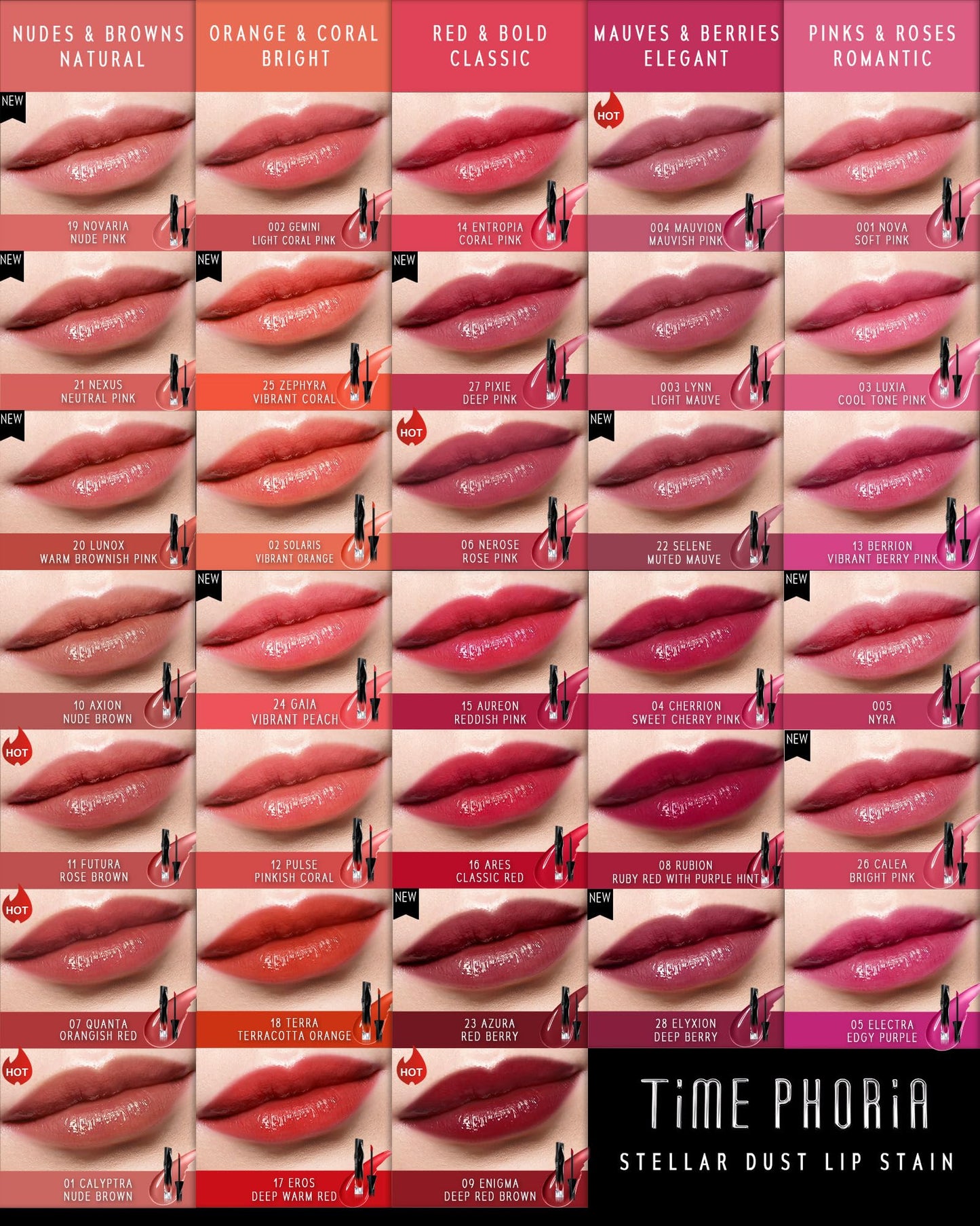 TIMEPHORIA Stellar Dust Lip Stain 11 Futura, Transfer-Proof &Smudgeproof Lip Gloss, Rose Brown Tinted Glossy Finish, High-Pigment Vibrant Color Beauty and Personal Care TIMEPHORIA