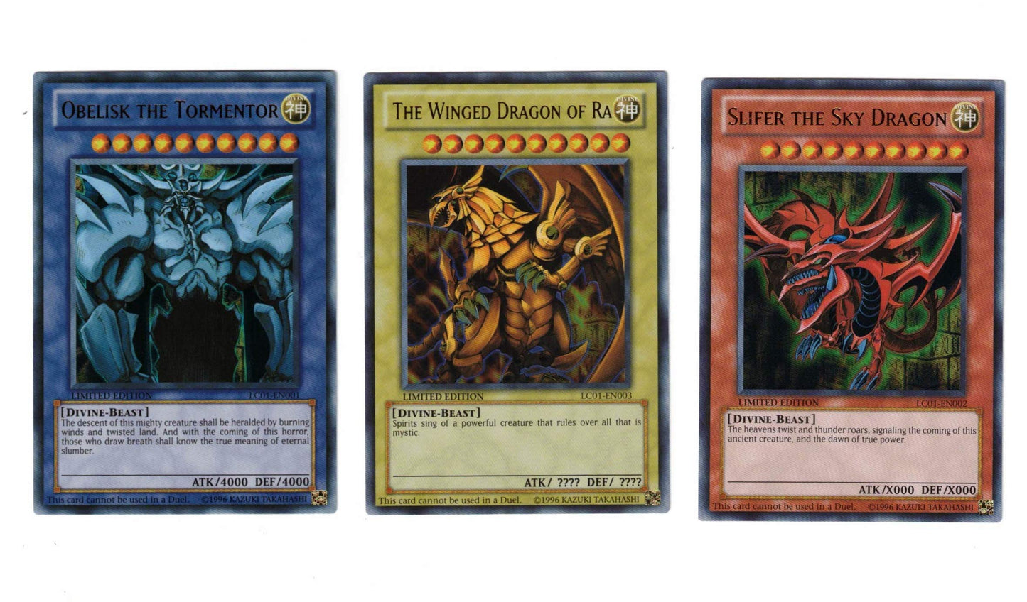 Yu Gi Oh Legendary Collection Ultra Rare God Card Set of 3 Egyptian God Cards Slifer, Obelisk Ra (Limited Edition) Ultra Rare Version