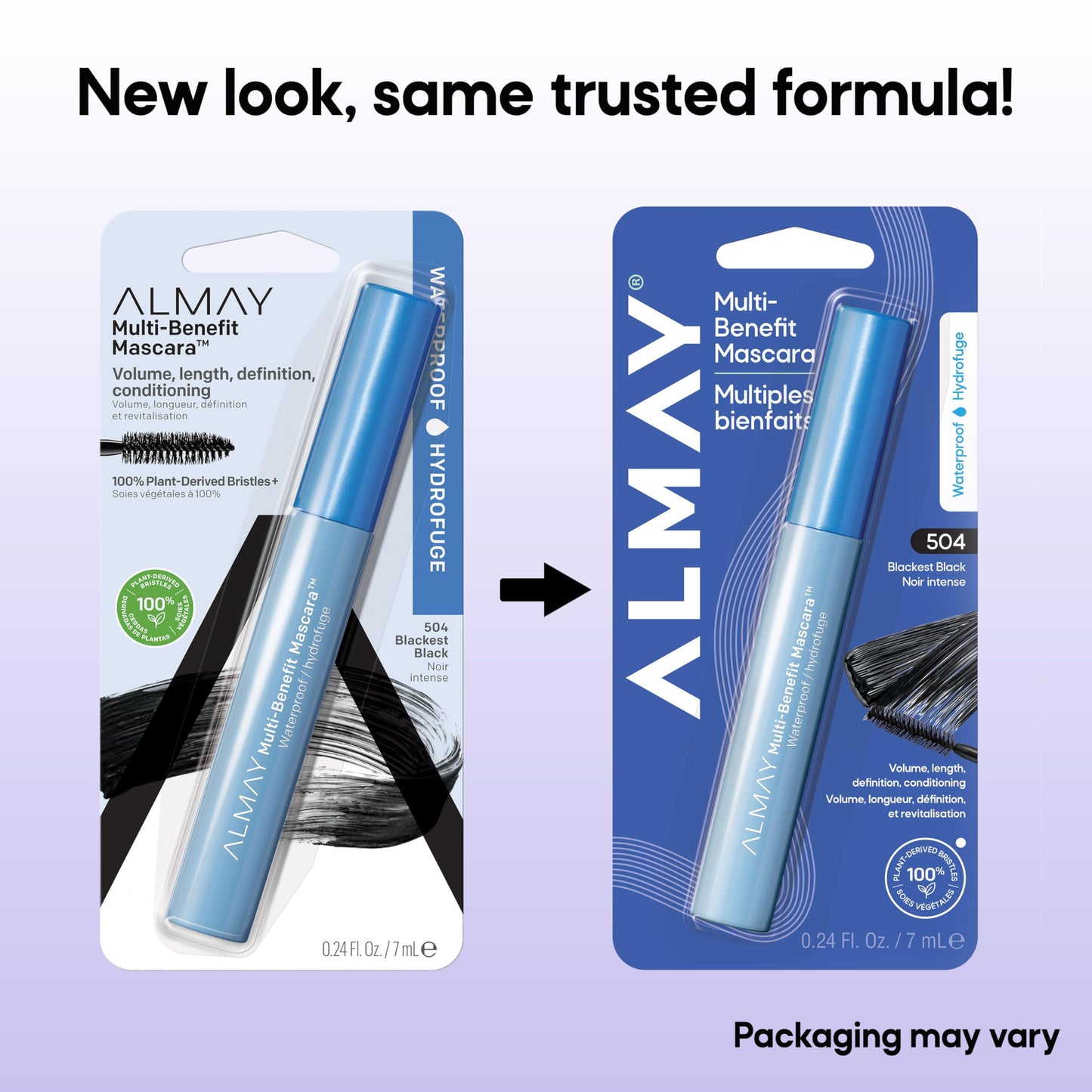 Almay Mascara, Volume, Length, Definition & Conditioning, Multi-Benefit Eye Makeup, Hypoallergenic and Fragrance-Free (Packaging May Vary), 504 Black