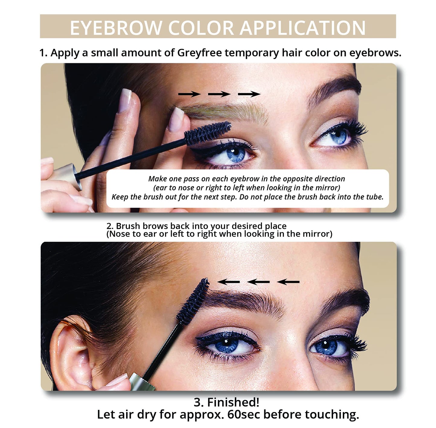 Greyfree Hair Mascara Root Touch-Up for Gray Hair | Precision Hairline Concealer for Brows & Beard | 2 Pack (DARK COPPER)