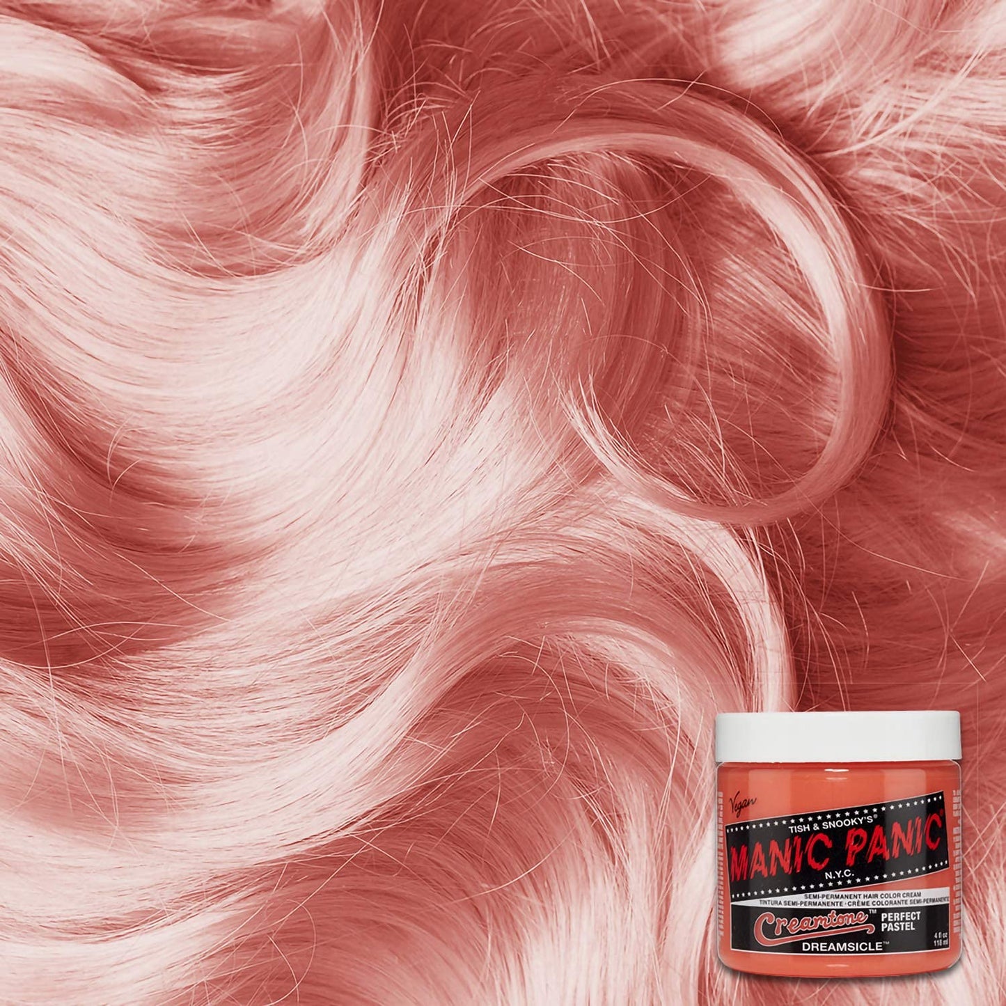 MANIC PANIC Creamtone Dreamsicle Semi Permanent Hair Color for Women & Men - Perfect Pastel Creamy Orange Hair Dye - Lasts 2-4 Weeks - Vegan