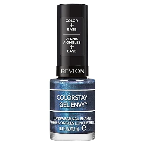 Revlon ColorStay Gel Envy Longwear Nail Polish, with Built-in Base Coat & Glossy Shine Finish, in Blue/Green, 300 All In, 0.4 oz