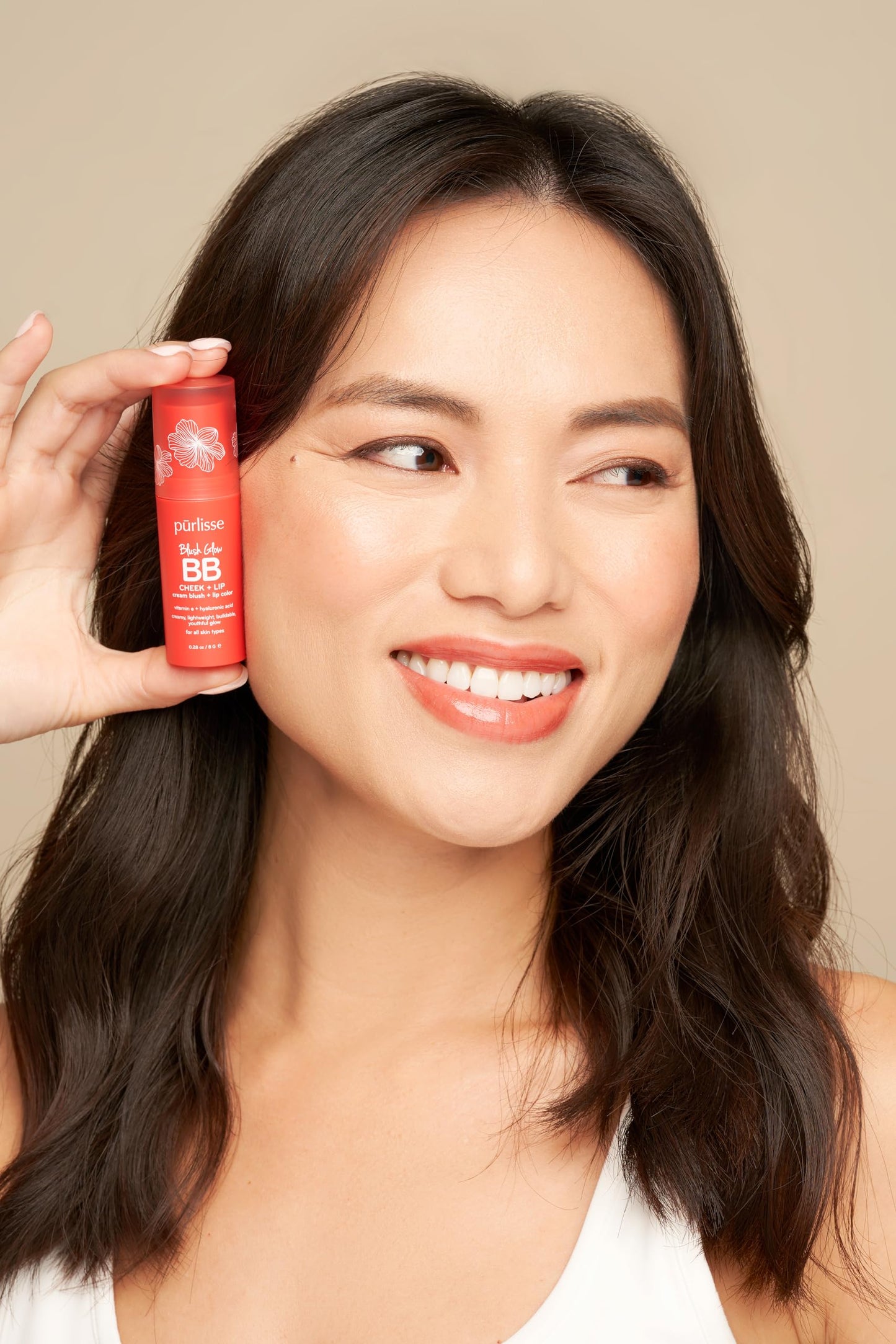 p?rlisse Blush Glow BB Lip and Cheek Tint - Hydrating & Buildable 2-in-1 Cream Blush Stick for Cheeks & Lips - Formulated with Nourishing Vitamin E