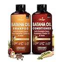 Batana Oil Shampoo & Conditioner Bundle (Okaga Shower Set) with Aloe Vera Leaf Juice, Saw Palmetto, Caffeine, Biotin, Jojoba, Pumpkin Seed, Castor