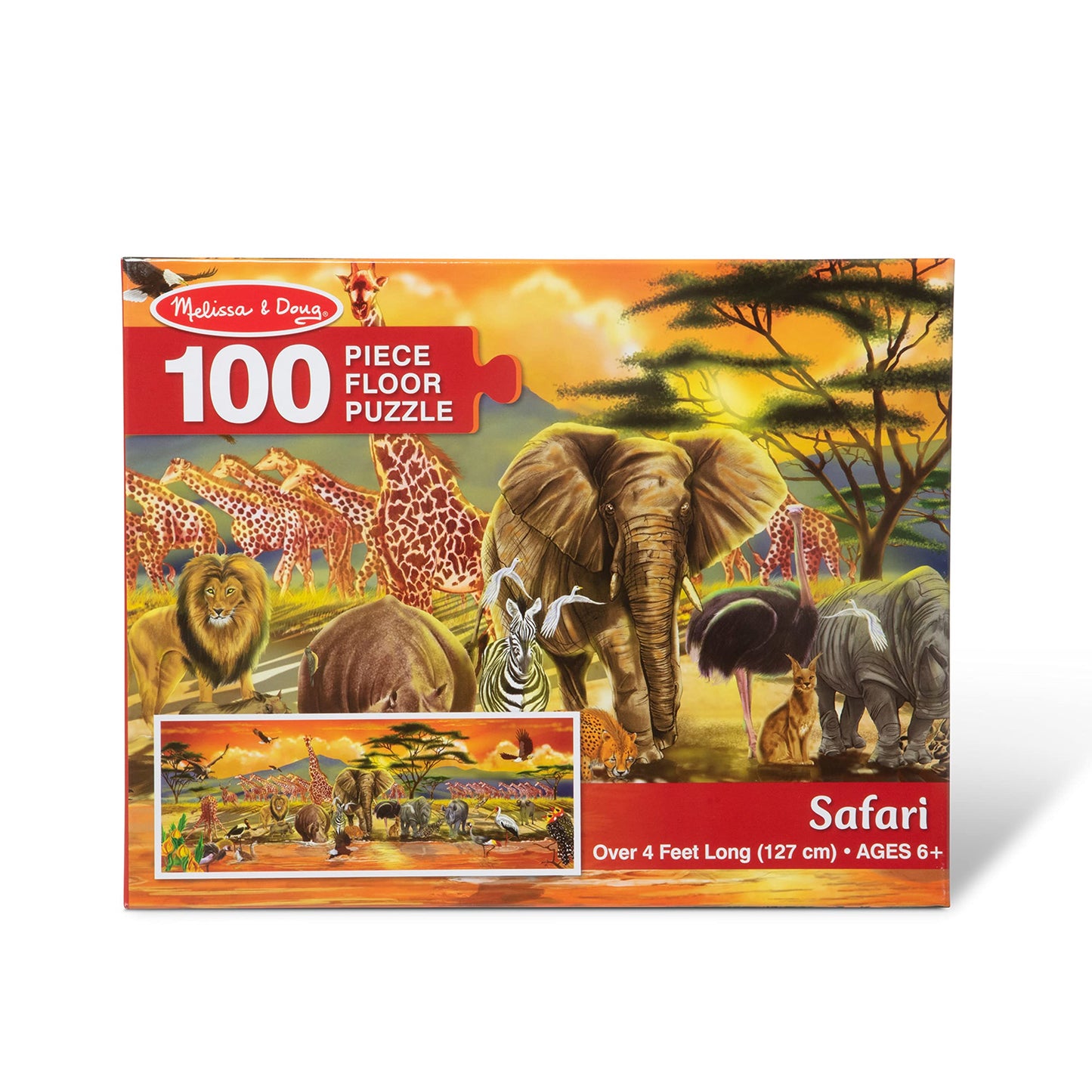 Melissa & Doug African Plains Safari Jumbo Jigsaw Floor Puzzle (100 pcs, Over 4 feet Long)