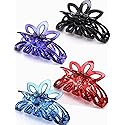Prettyou 3.5 Inches Plastic Large Clip Hair Claws for Women, Pack of 4