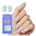 KISS Gel Fantasy, Press On Nails, Nail glue included, 'Champagnes', Light Blue, Short Size, Squoval Shape, Includes 28 Nails, 2G Glue, 1 Manicure Beauty & Personal Care KISS