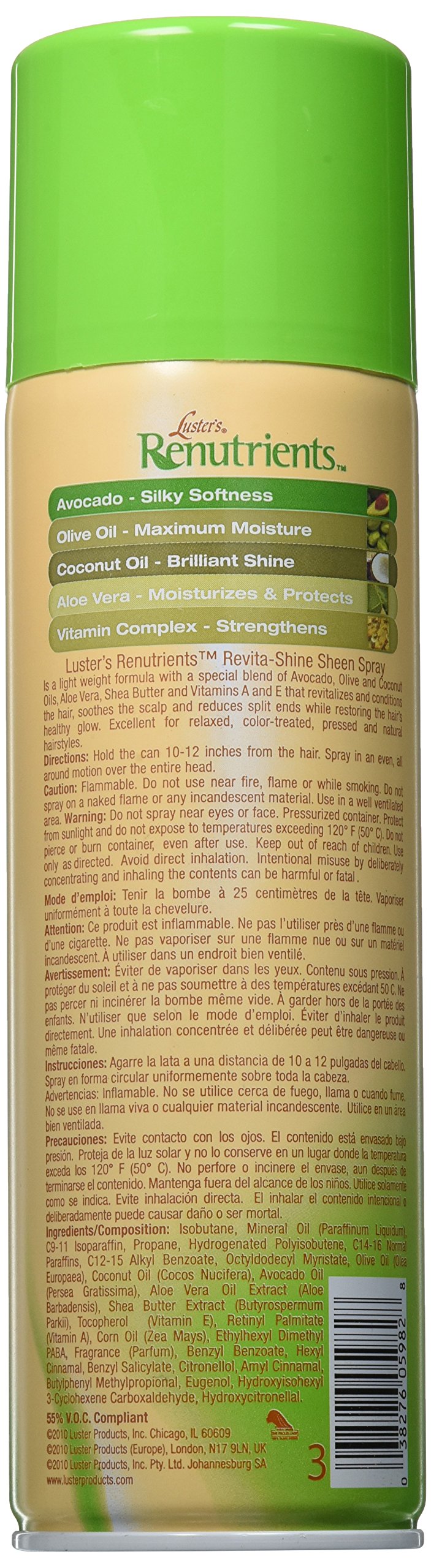 Luster's Renutrients Sheen Spray Revita-Shine, 458 ml