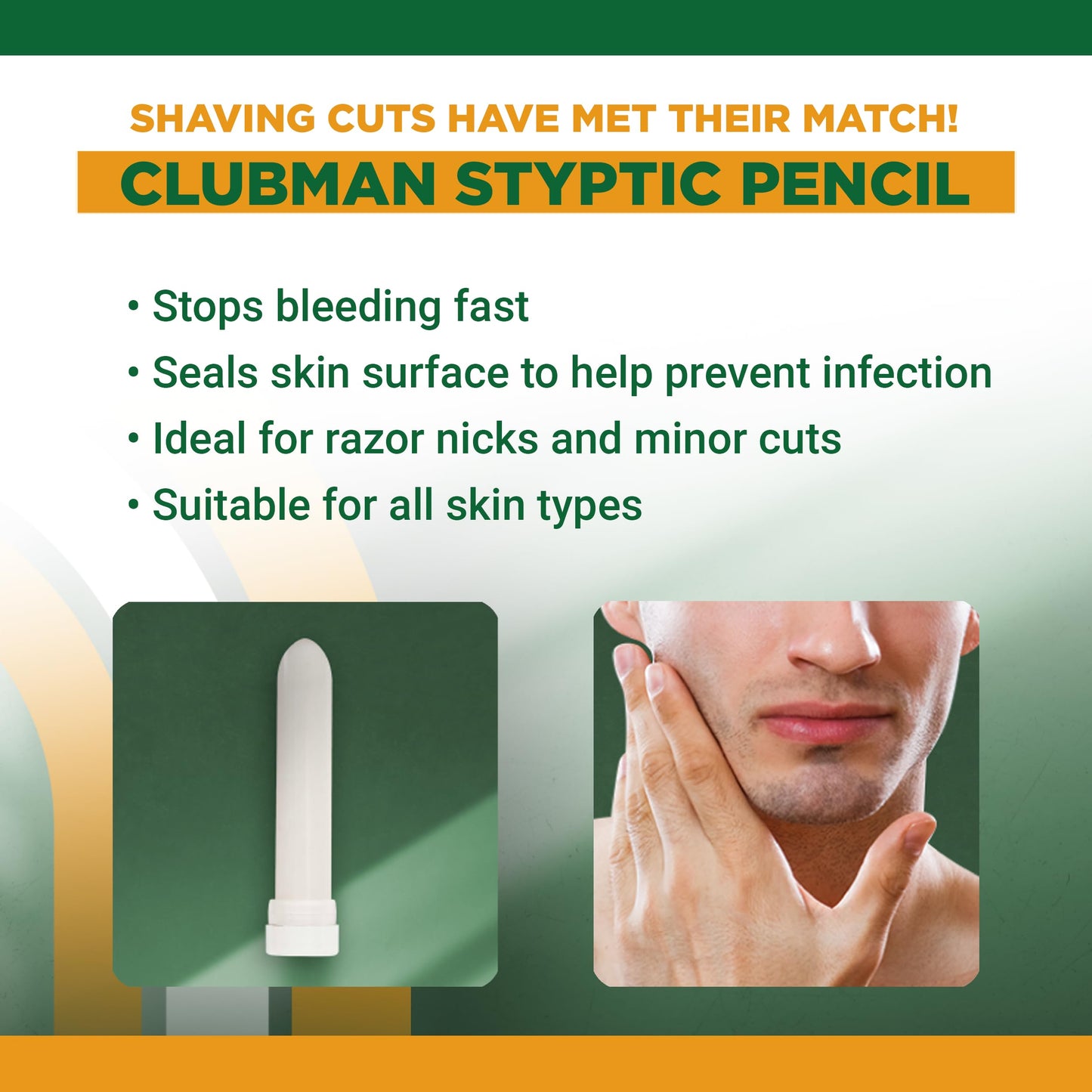 Clubman Pinaud Jumbo Styptic Pencil, 1 Oz, (Pack of 6) Beauty and Personal Care Clubman