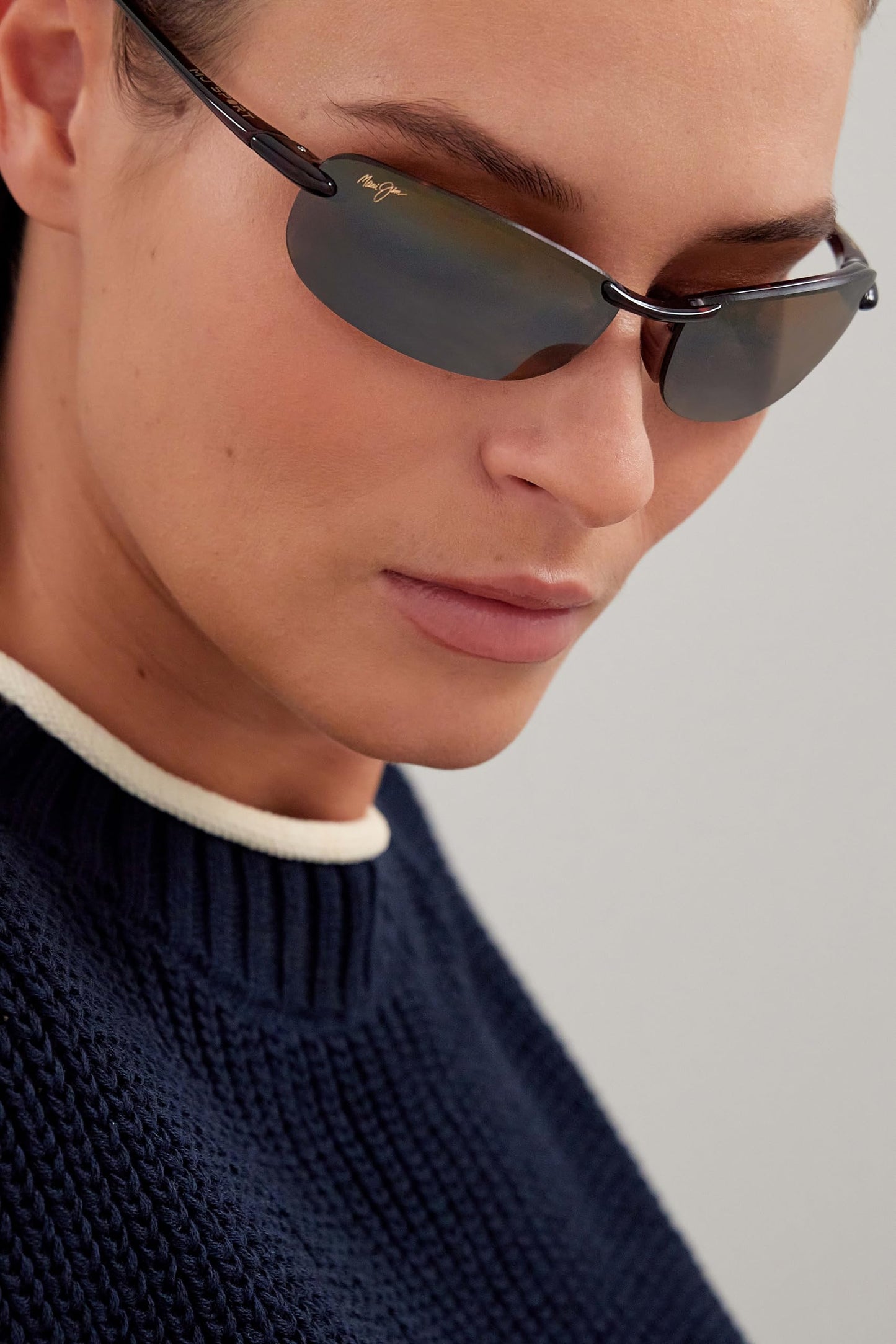 Maui Jim Men's and Women's Makaha Polarized Rimless Sunglasses, Tortoise/HCL® Bronze, Medium