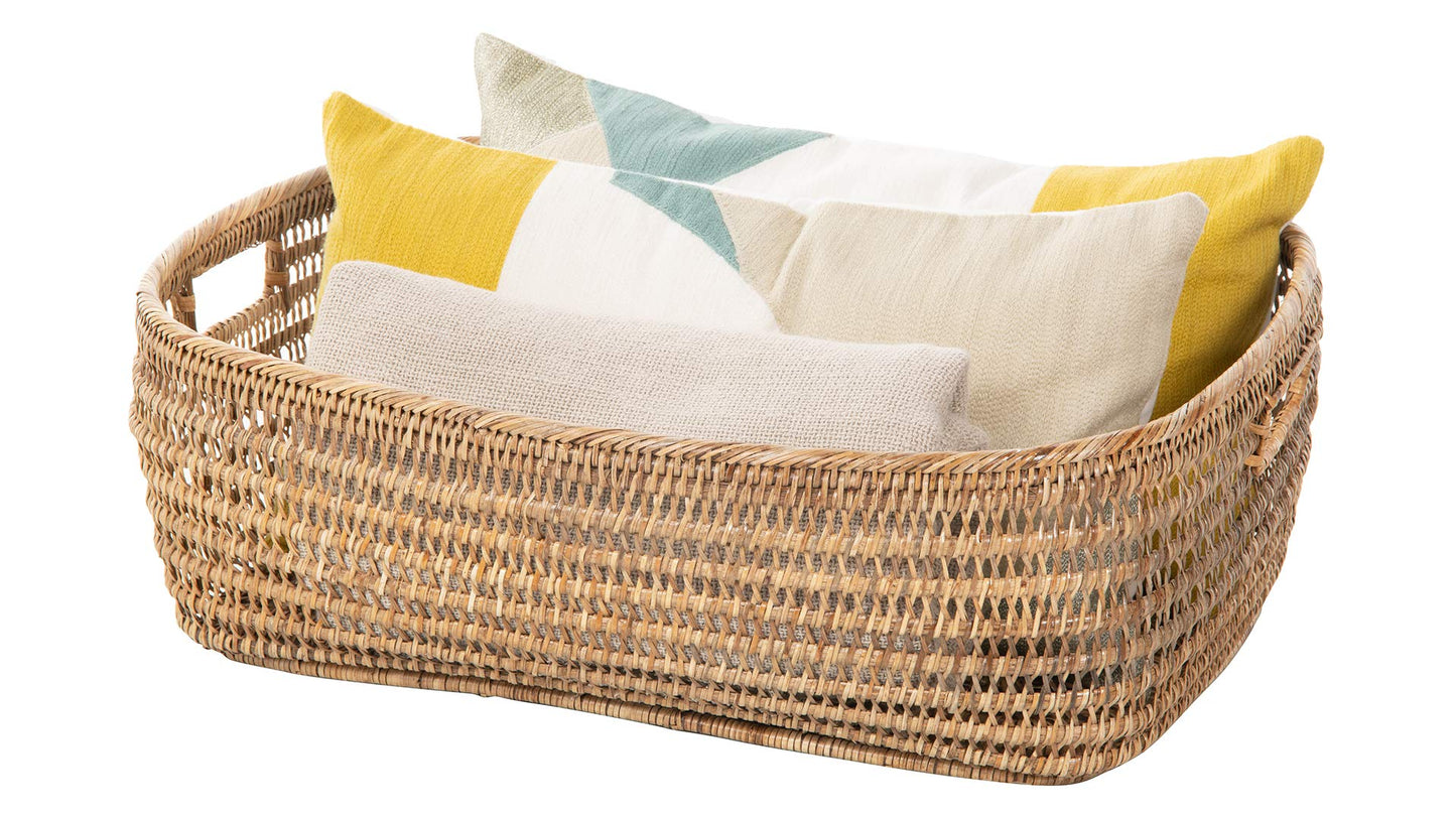 Kouboo Cambria Open Weave Basket, Honey-Brown