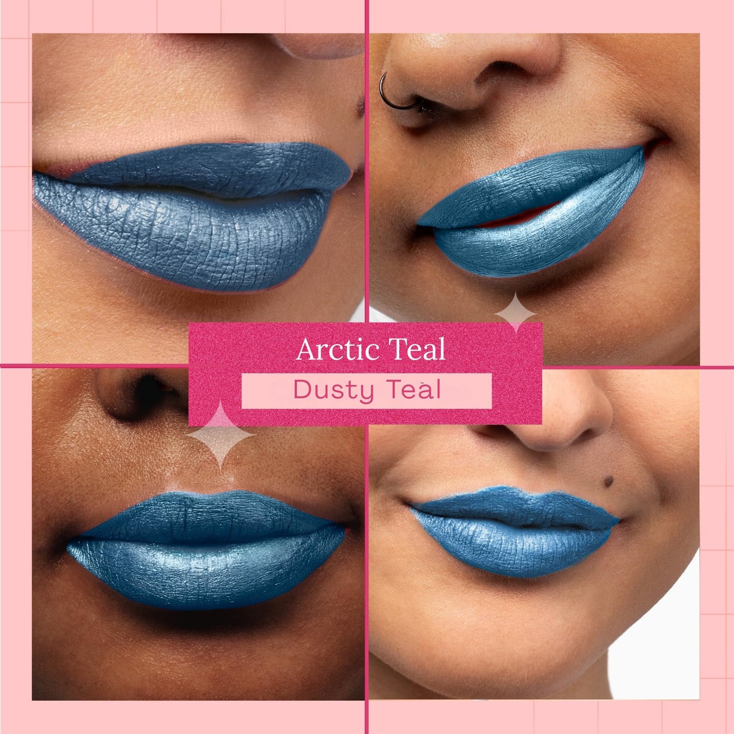 Aromi Teal Blue Metallic Liquid Lipstick | Turquoise, Sea Foam Lip Color with Shimmery Finish, Vegan, Cruelty-free, Long-lasting, Smudge Proof (Arctic