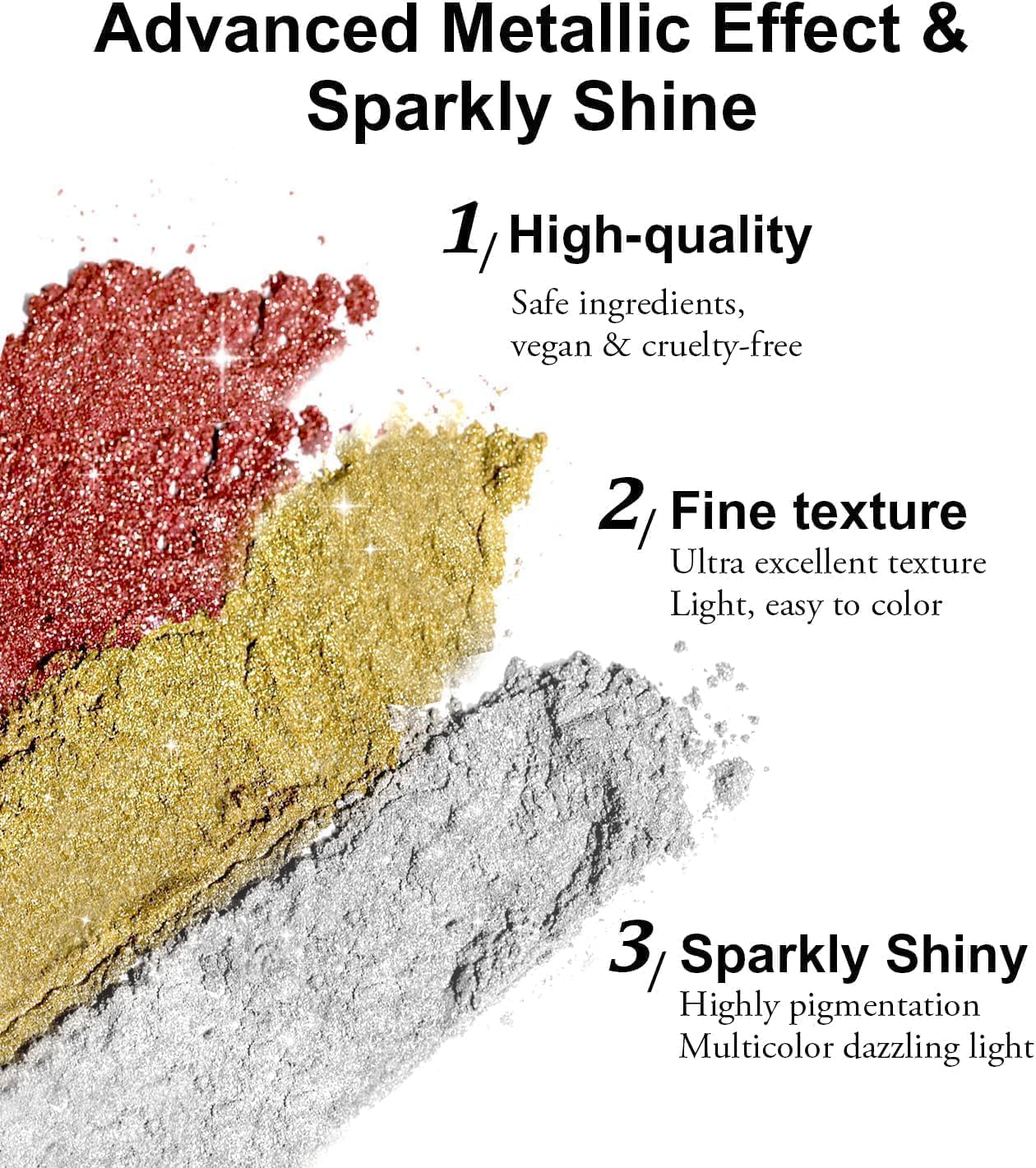 100% Metallic Effect Gold Chrome Nail Powder BISHENGYF: Holographic Mirror Glitter Gold Chrome Pigment Manicure Silver Copper Rose Gold Chrome Nail